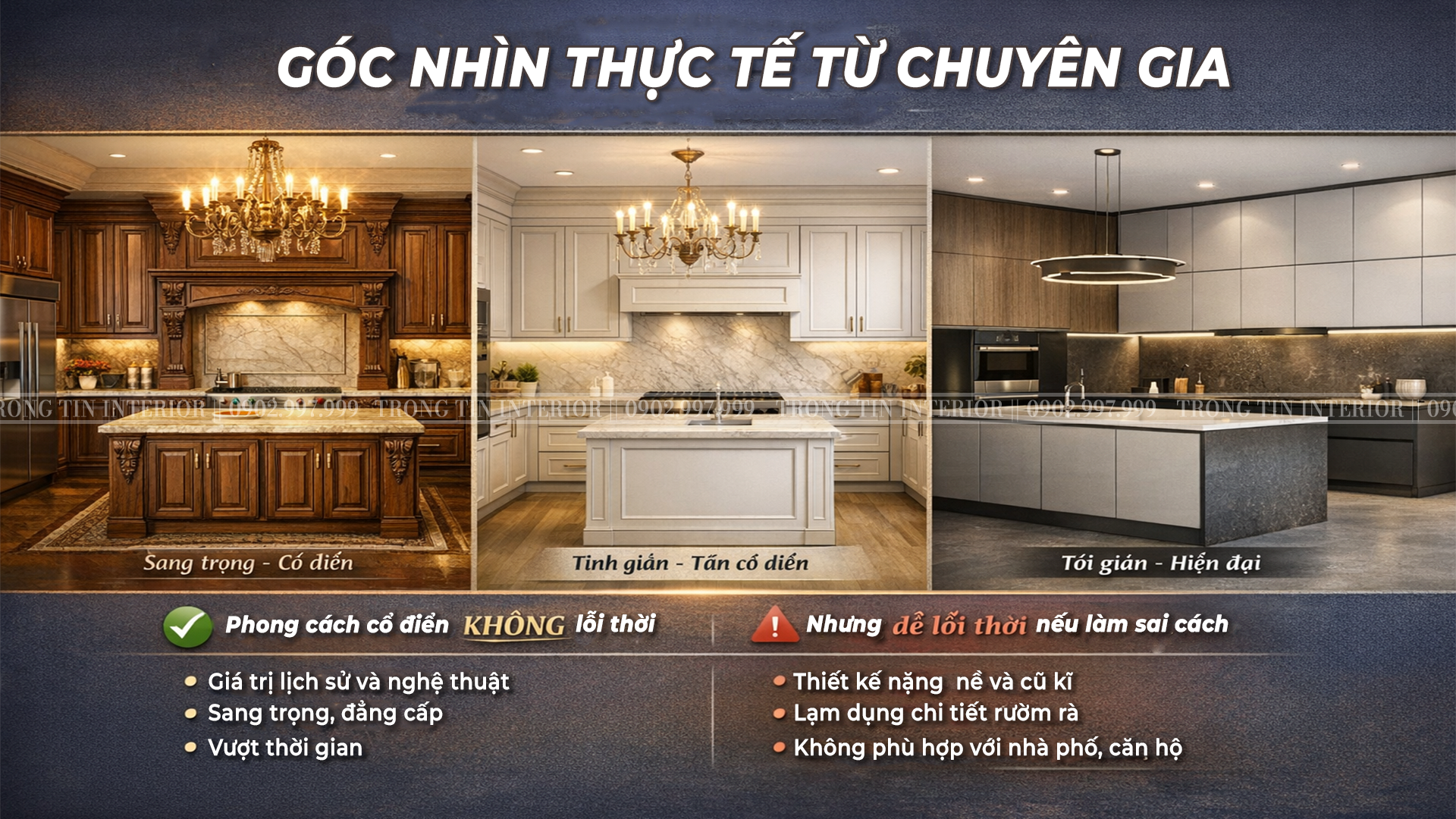 Phòng bếp cổ điển có lỗi thời không?