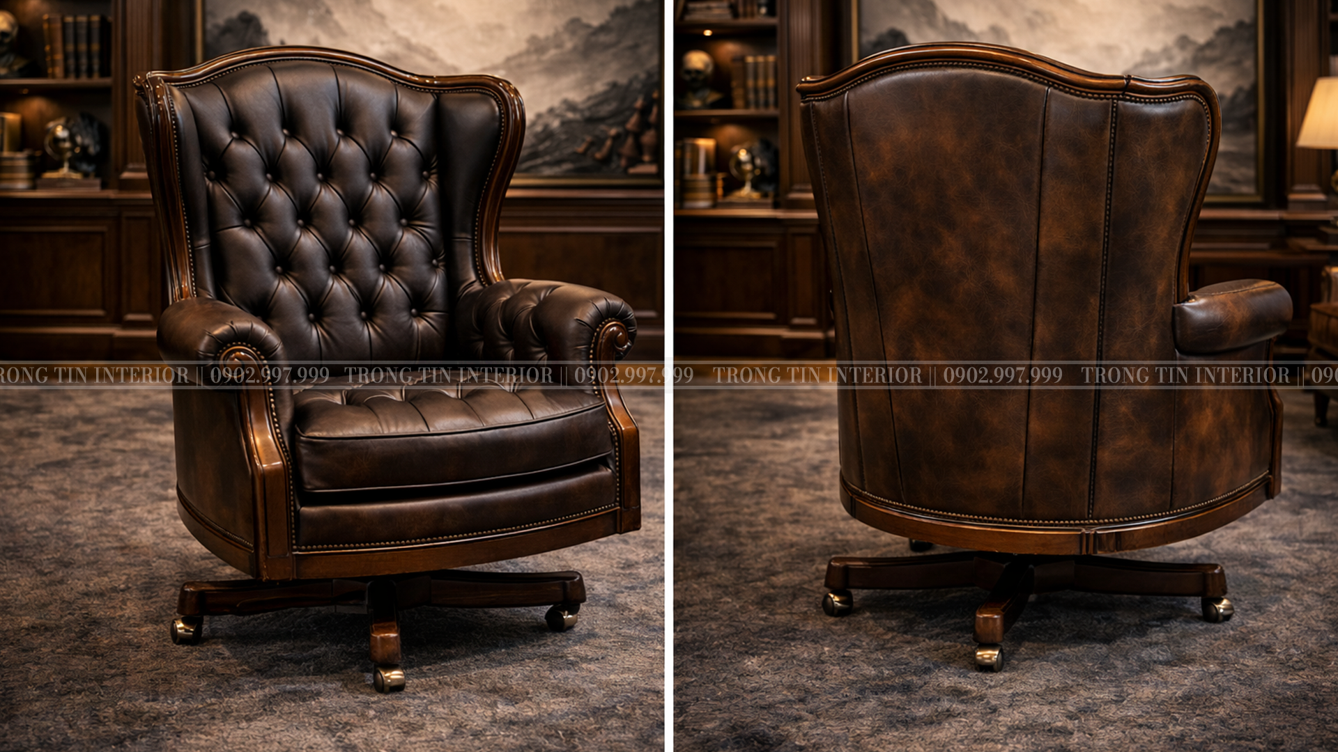 Ghế lãnh đạo bọc da cao cấp - Trọng Tín Interior