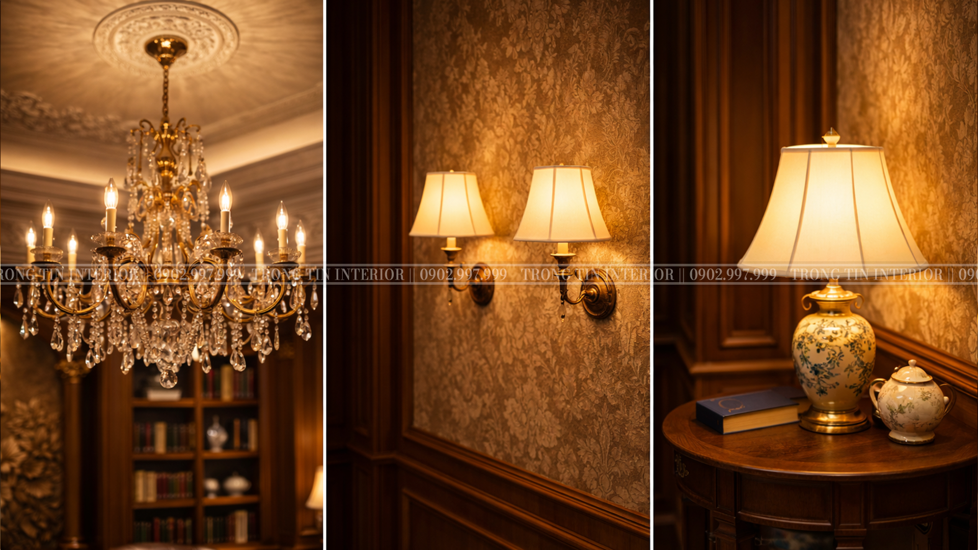 Hệ thông đèn là thứ không thể thiếu trong không gian phòng làm việc cổ điển