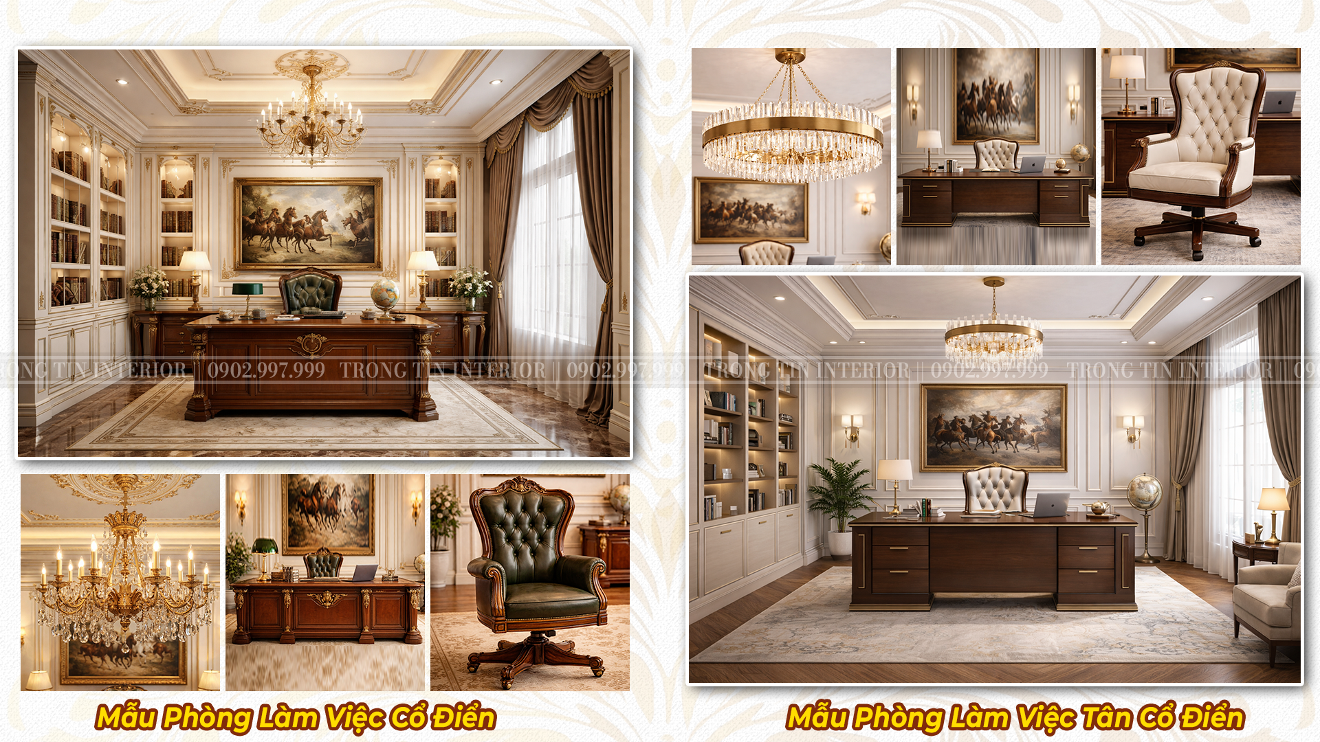 Mẫu phòng làm việc Cổ Điển và Tân Cổ Điển