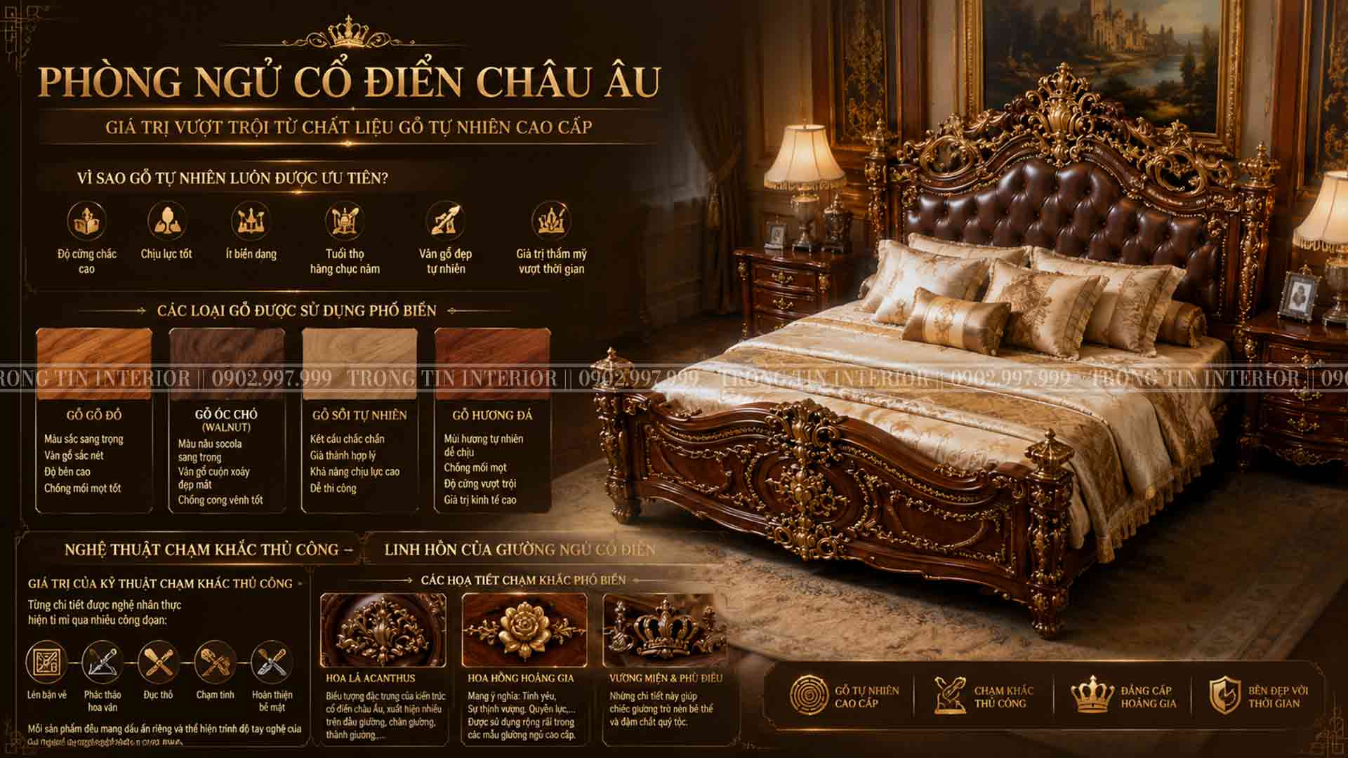 Các loại gỗ thường được dùng trong nội thất cổ điển - Nội Thất Trọng Tín