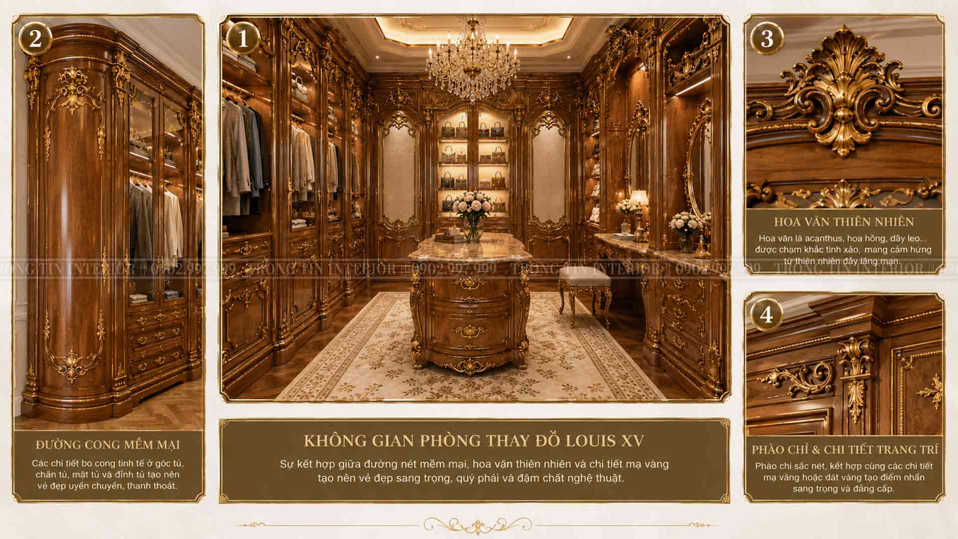 Đặc trưng phòng thay đồ cổ điển Louis XV