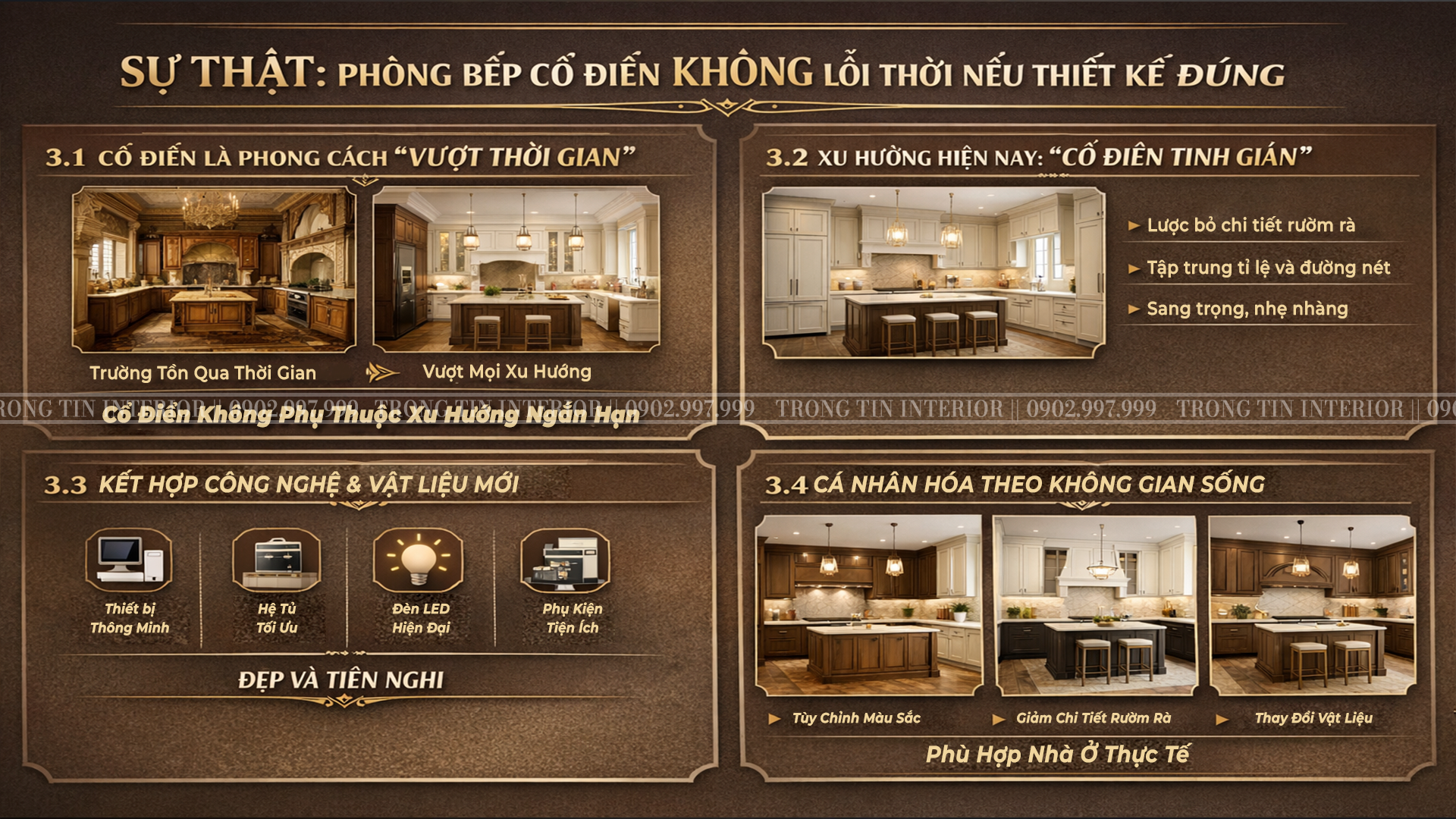 Phòng bếp cổ điển không lỗi thời nếu thiết kế đúng