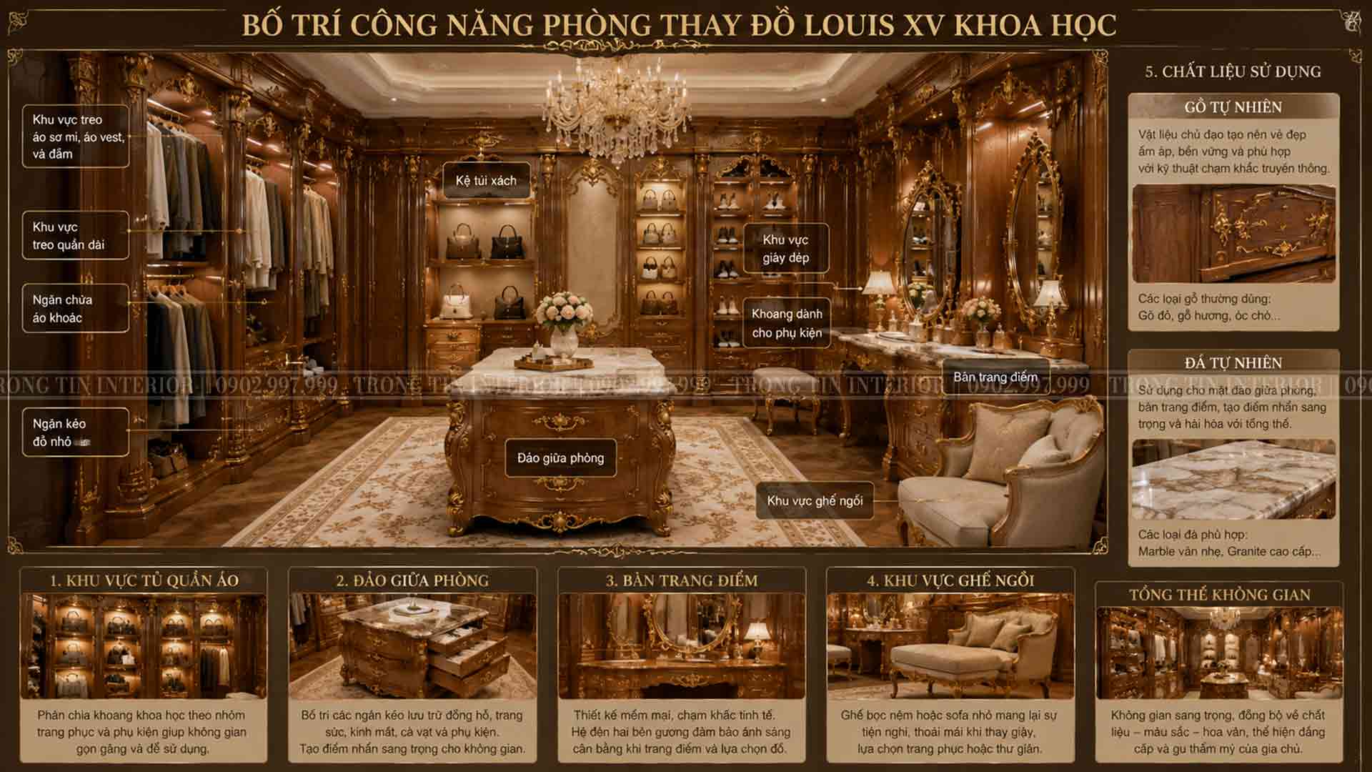 Bố Trí Công Năng Phòng Thay Đồ Cổ Điển