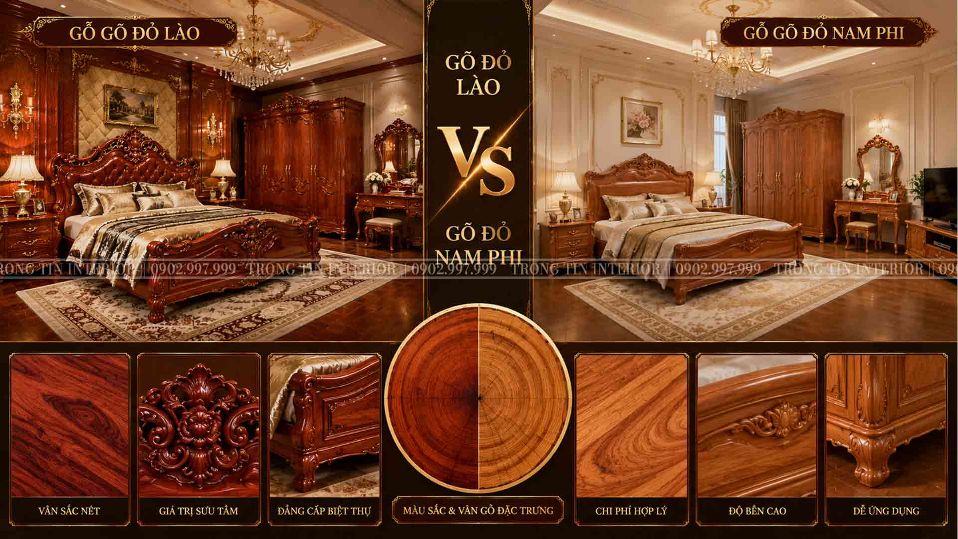 So sánh gỗ gỏ đỏ lào với gỗ gỏ đỏ nam phi