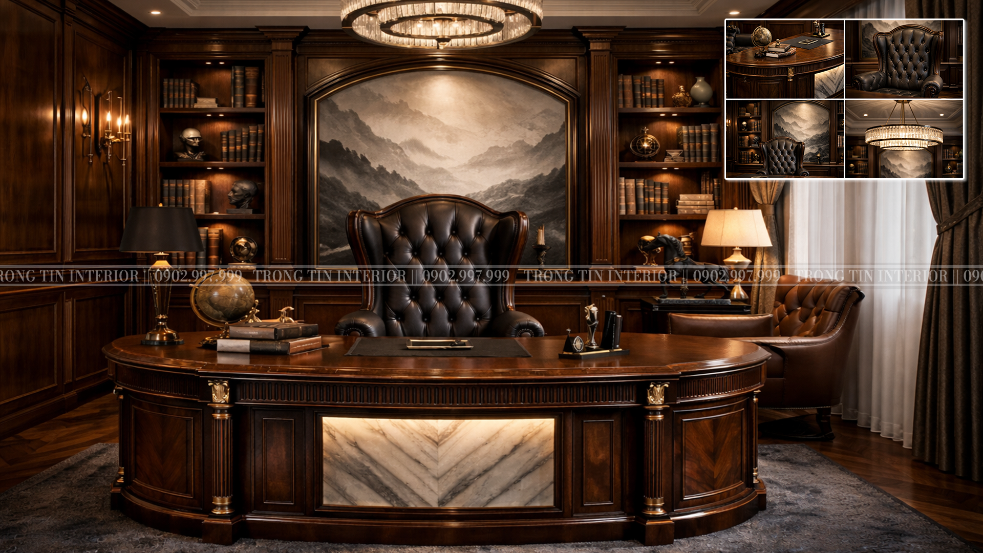 Không gian làm việc cổ điển xu hướng Châu Âu