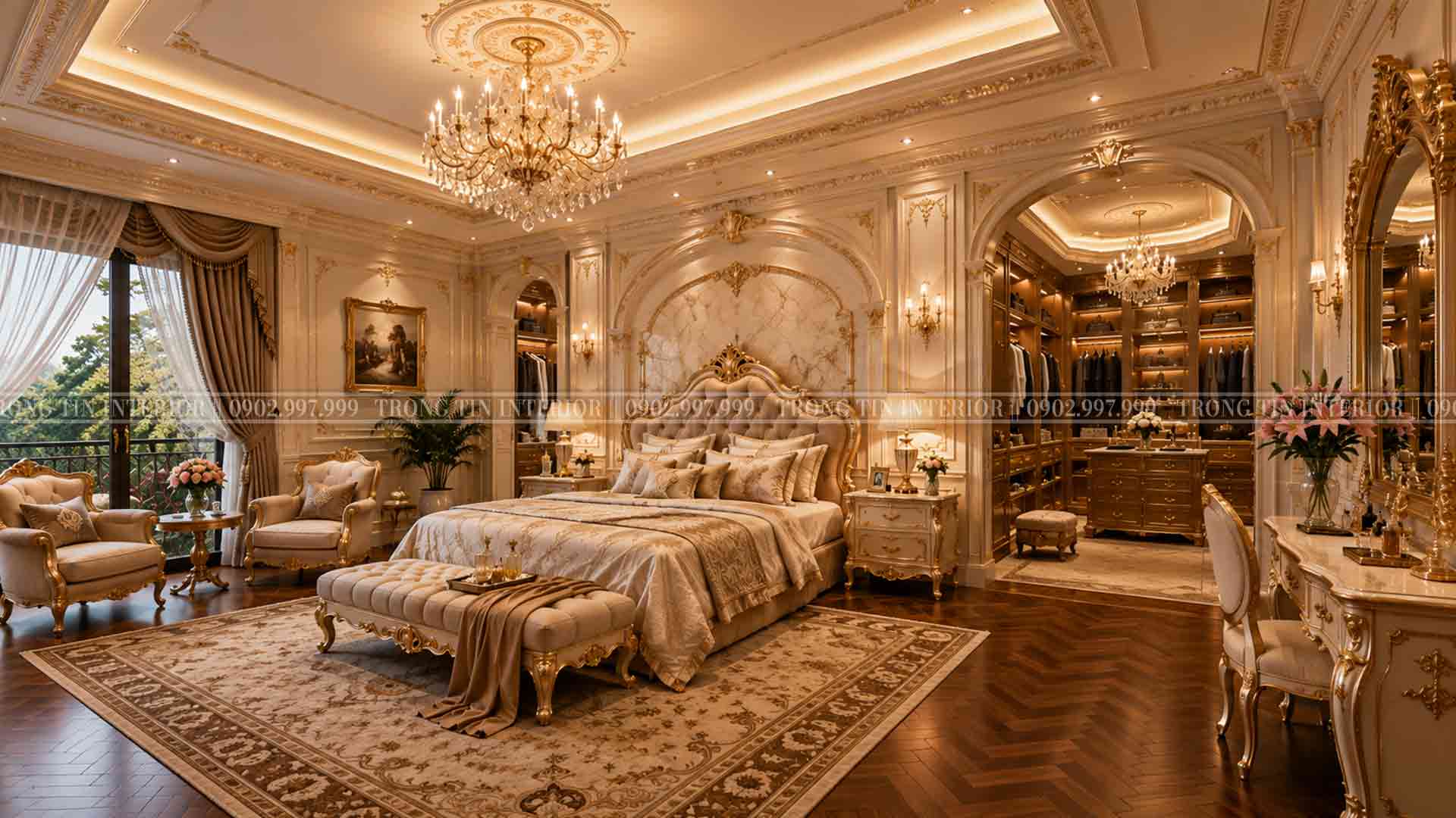 Phòng ngủ Master phong cách Luxury Classic