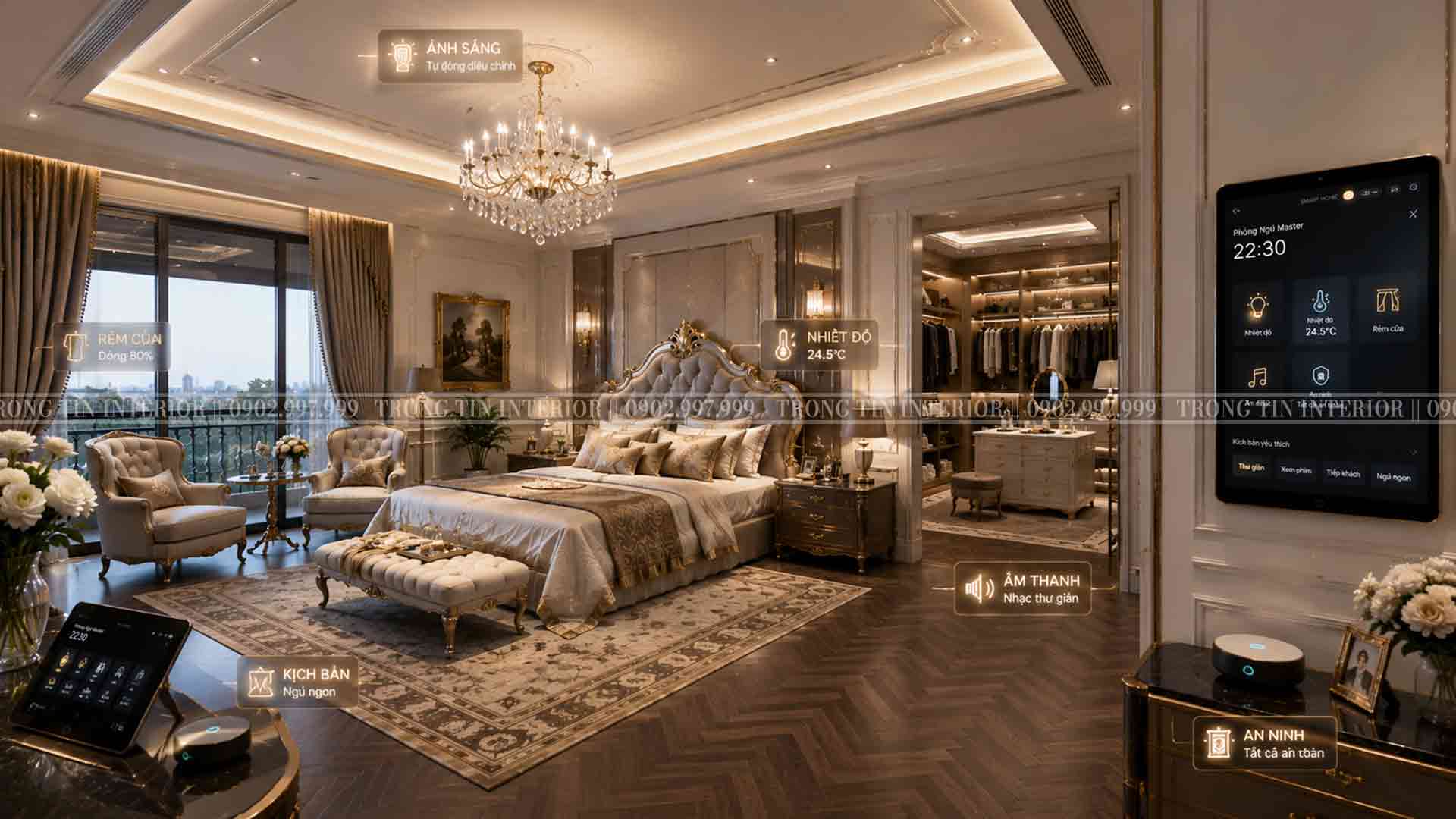 Phòng Ngủ Master mang phong cách Smart Luxury