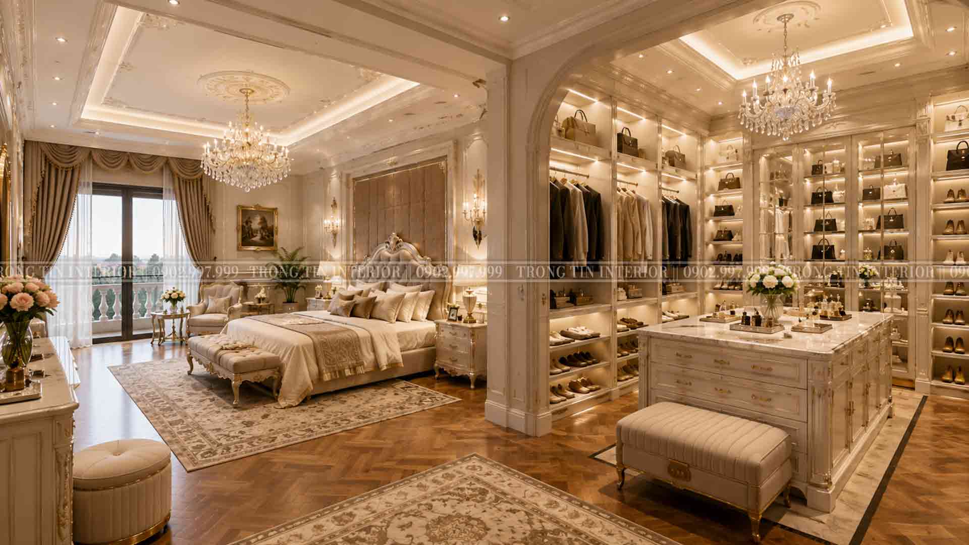 Phòng ngủ Master mang phong cách Walk-in Closet Boutique