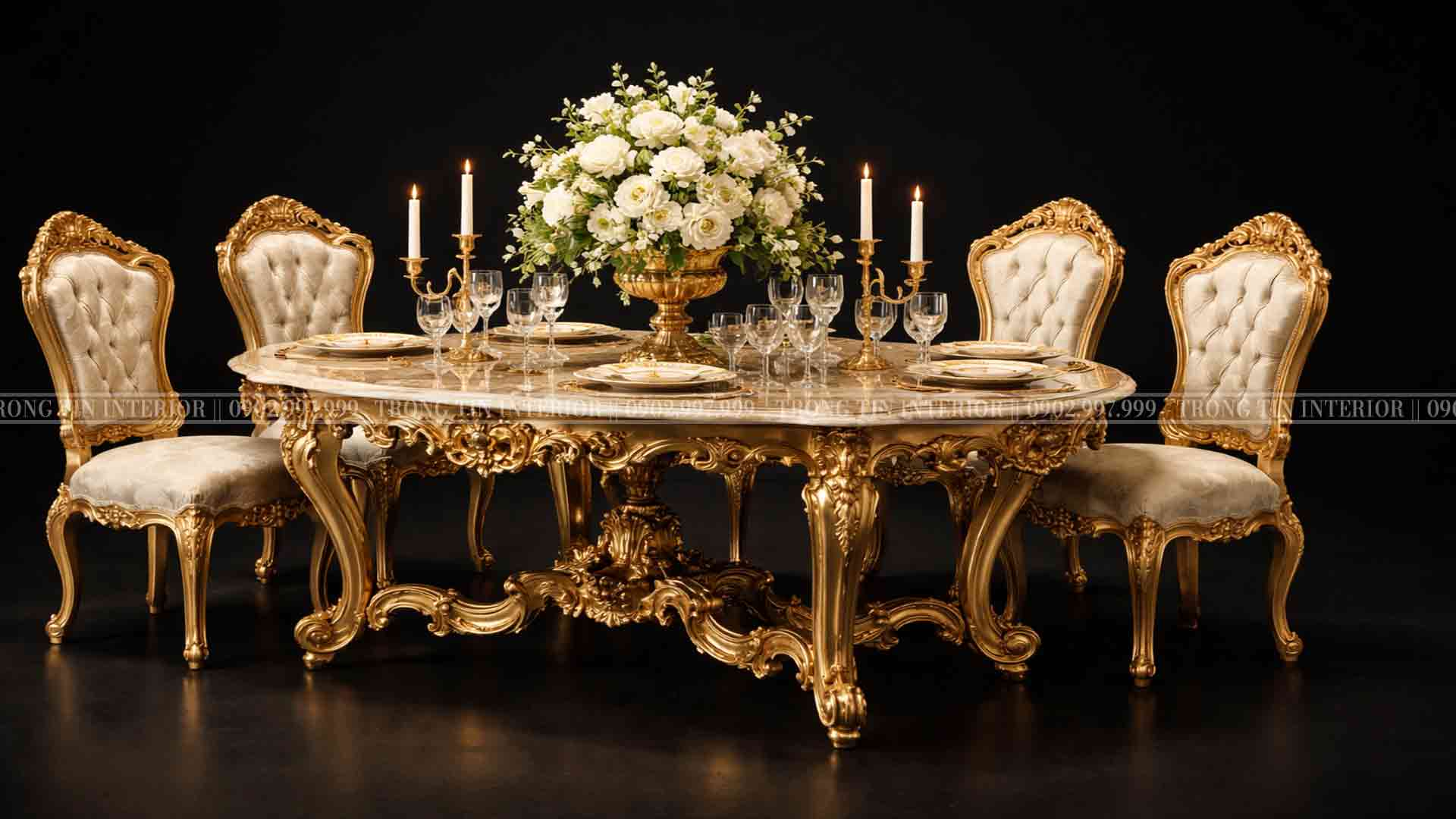 Bộ bàn ăn phong cách Louis XV