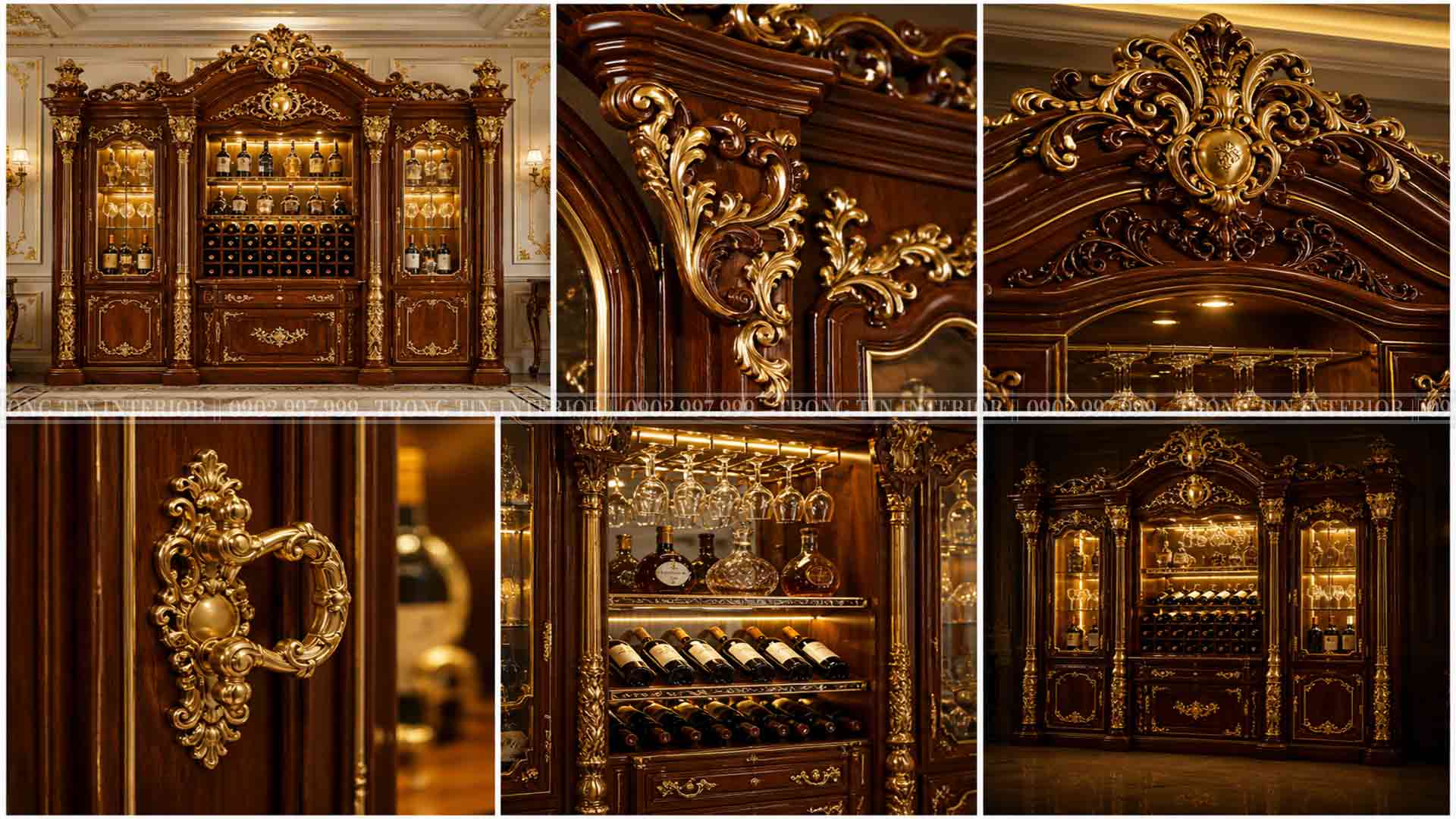 Chi tiết tủ rượu phong cách Baroque