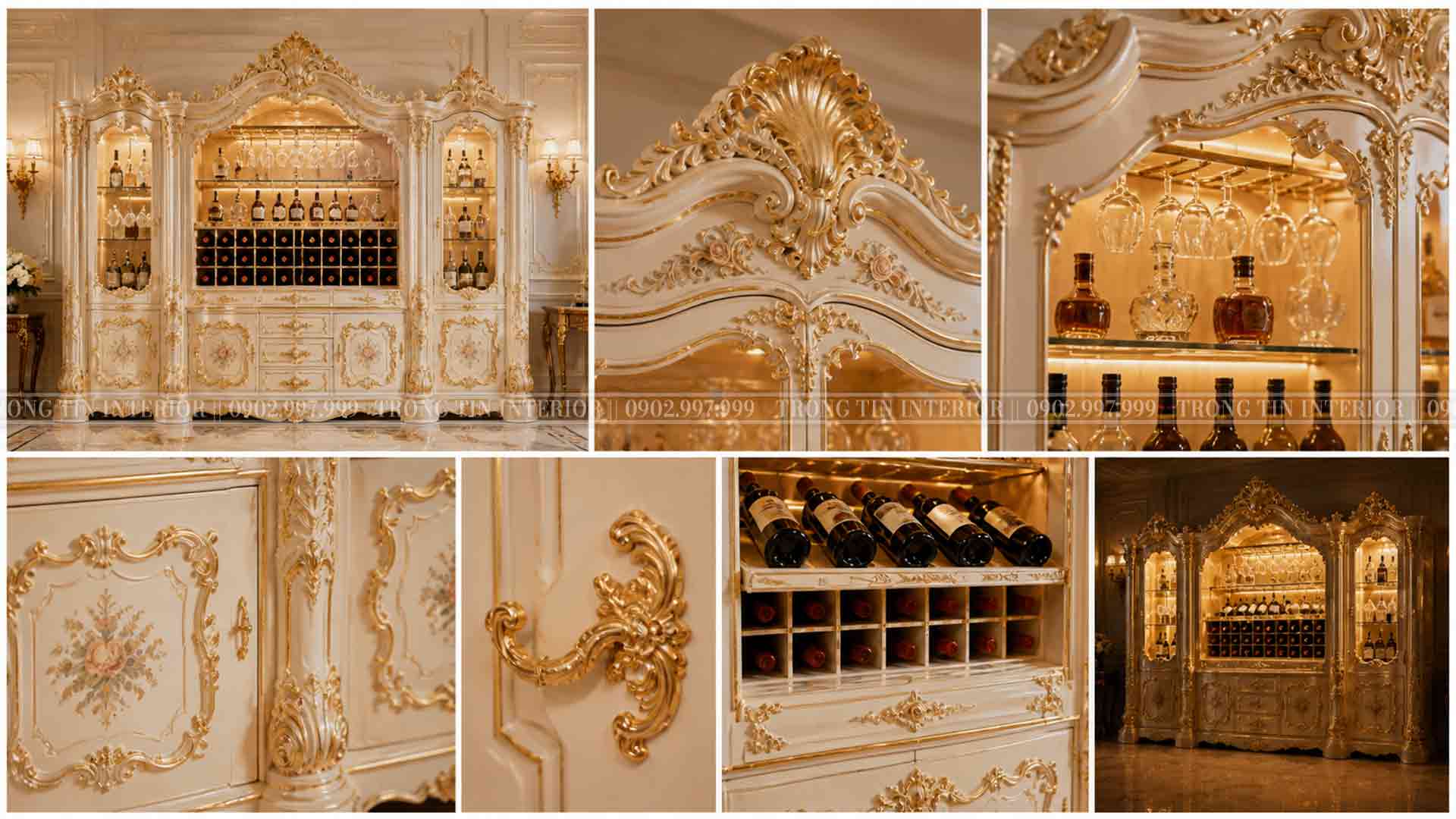 Chi tiết tủ rượu phong cách Rococo