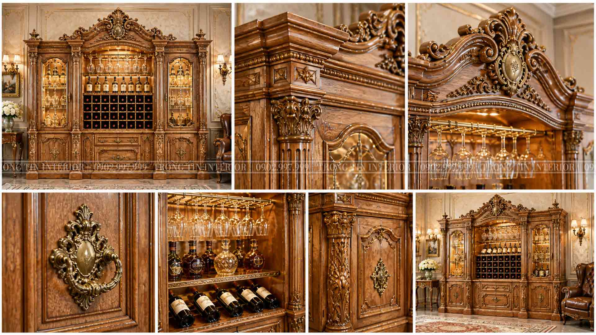 Chi tiết tủ rượu phong cách Victorian