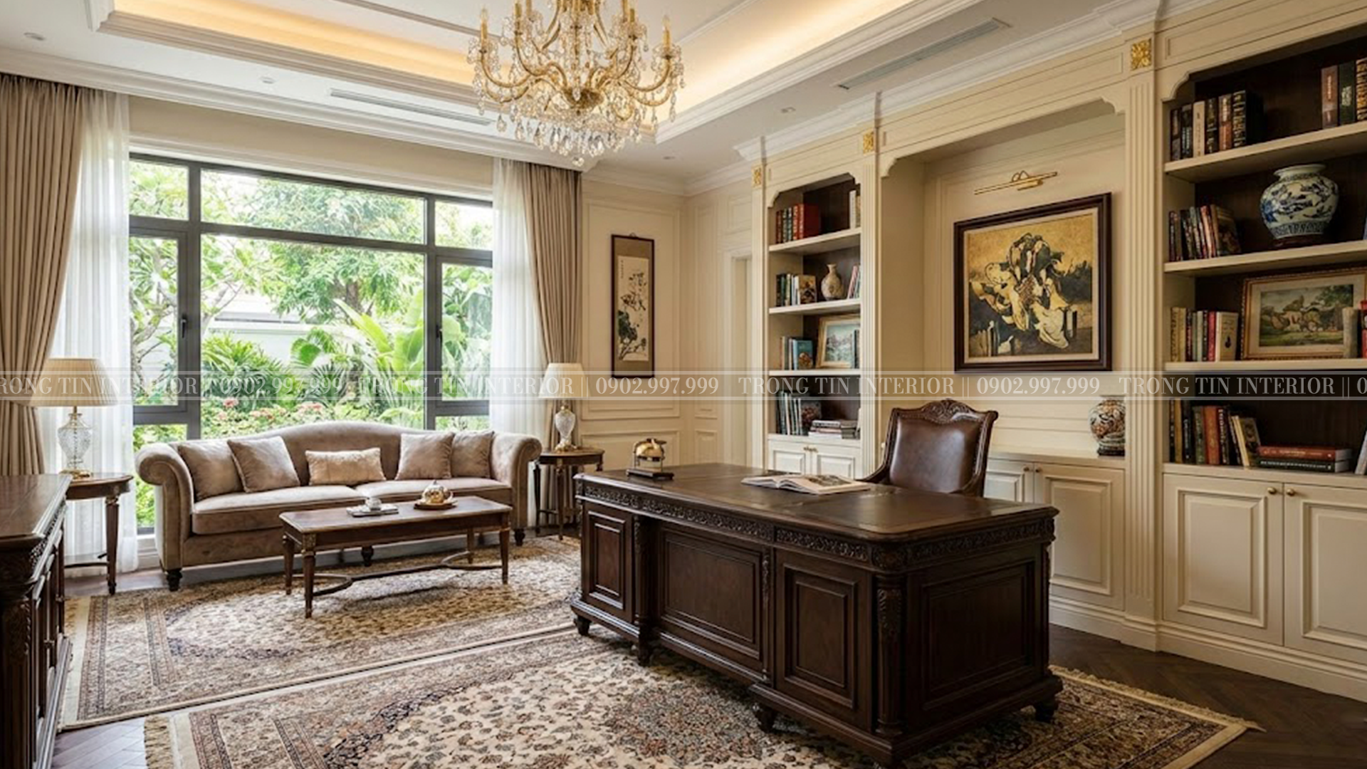 Hình ảnh thể hiện phòng làm viêc Tân Cổ Điển - Trọng Tín Interior