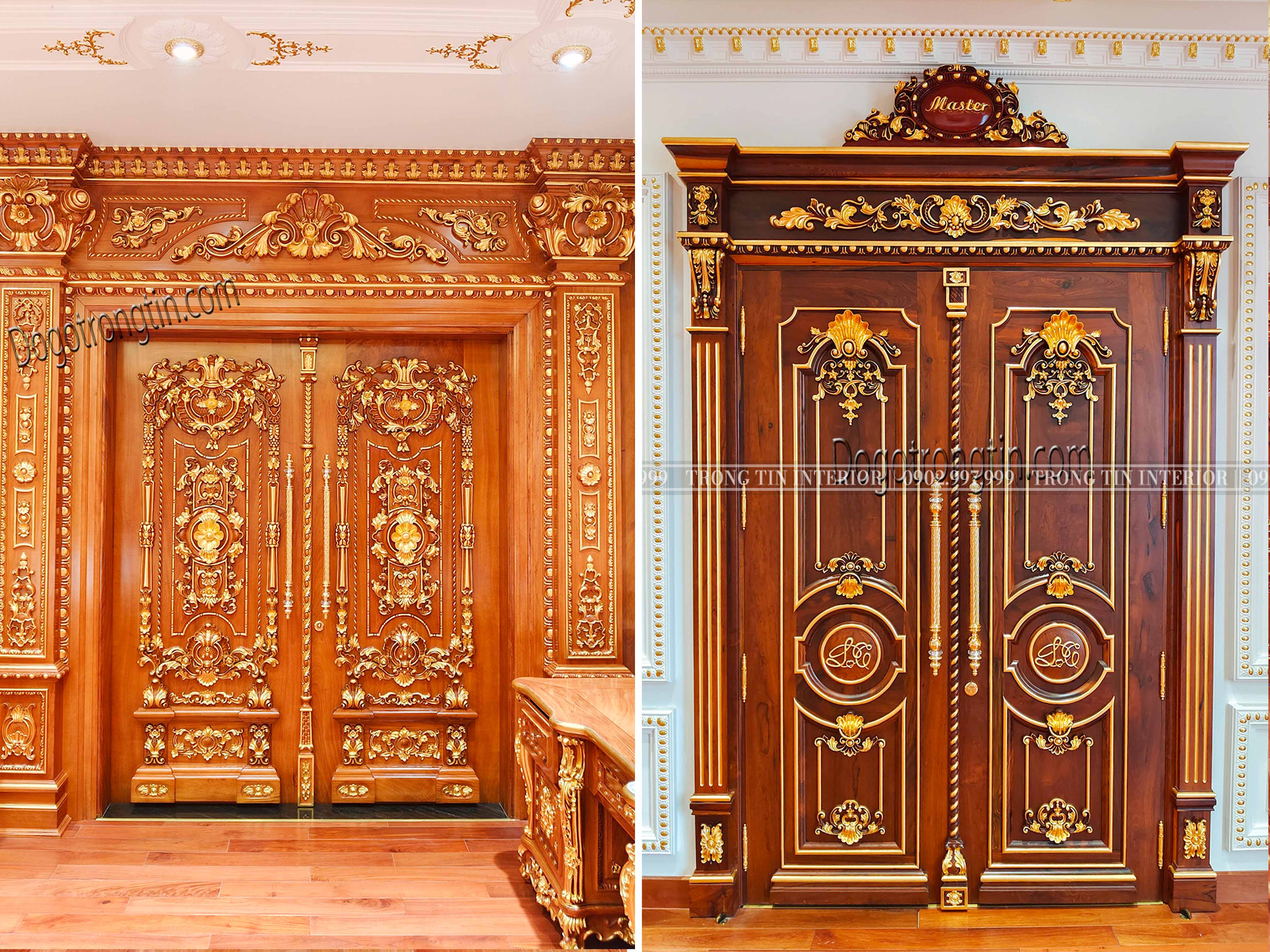 Hệ Cửa Cổ Điển Châu Âu Dát Vàng Thật 100%