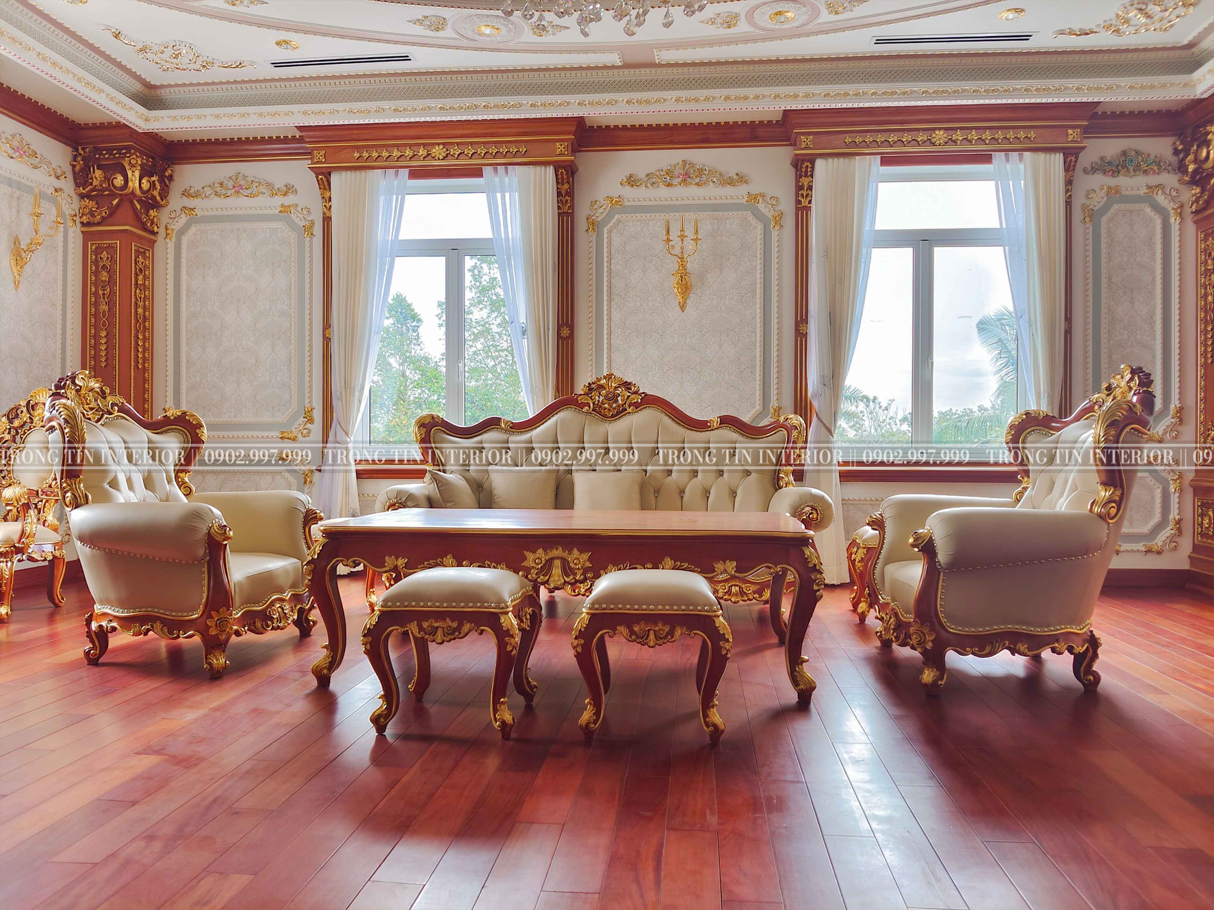 Bộ Bàn Ghế Sofa Bọc Da