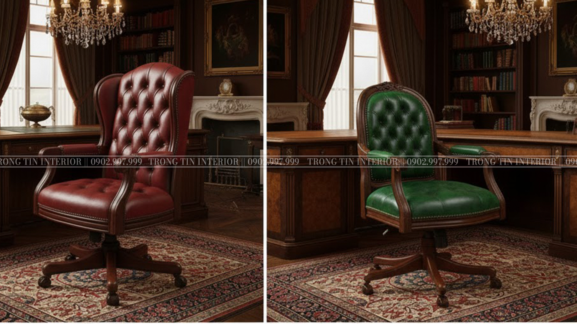 Hình ảnh tượng trưng cho ghế làm việc phong cách cổ điển - Trọng Tín Interior