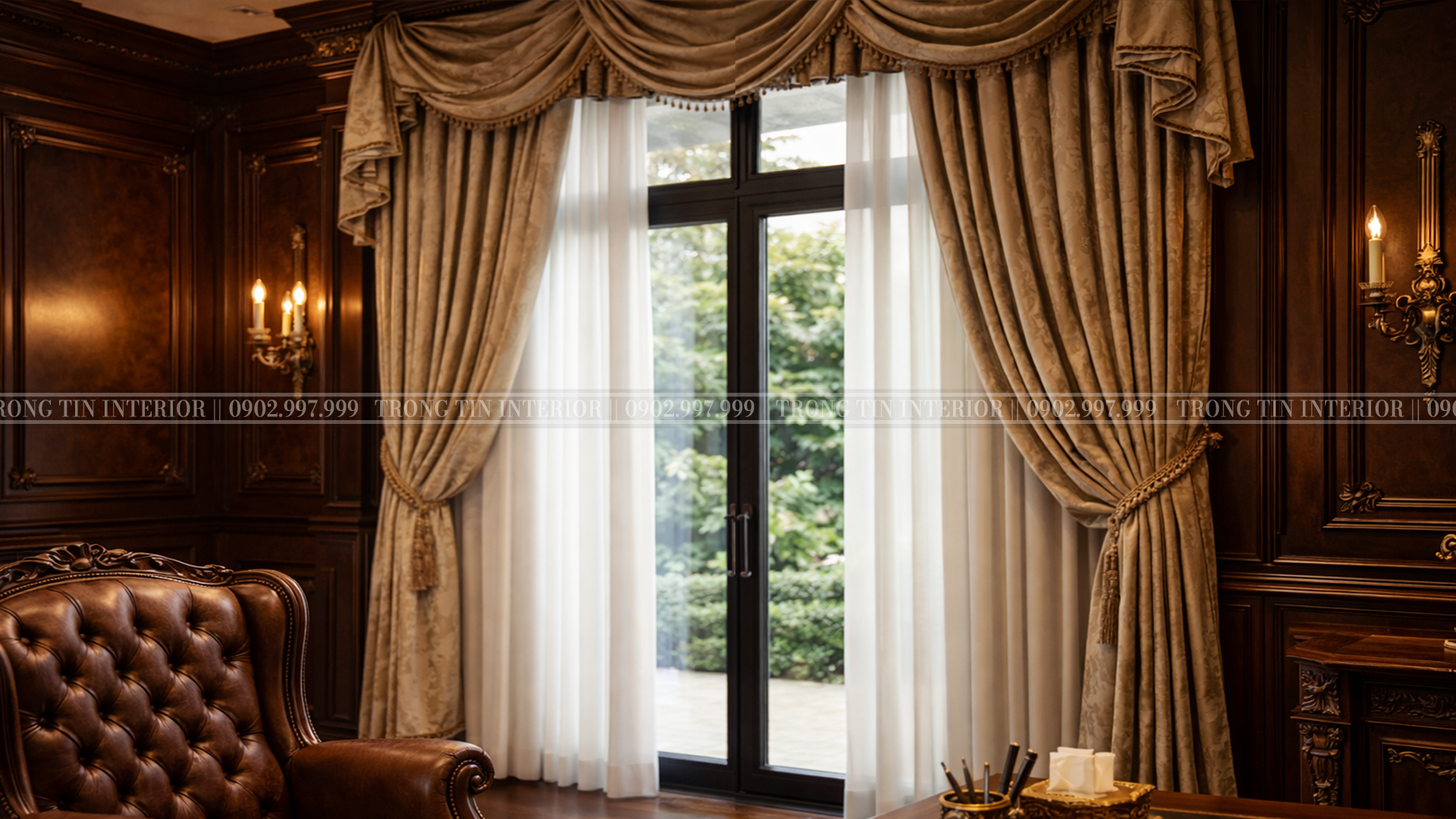 Hệ thông rèm cửa và cửa trong không gian cổ điển