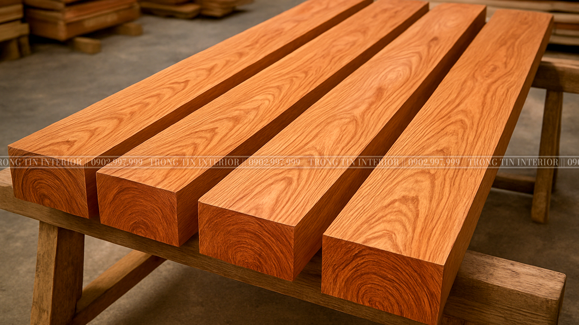 Hình ảnh nguyên liệu gỗ gõ đỏ