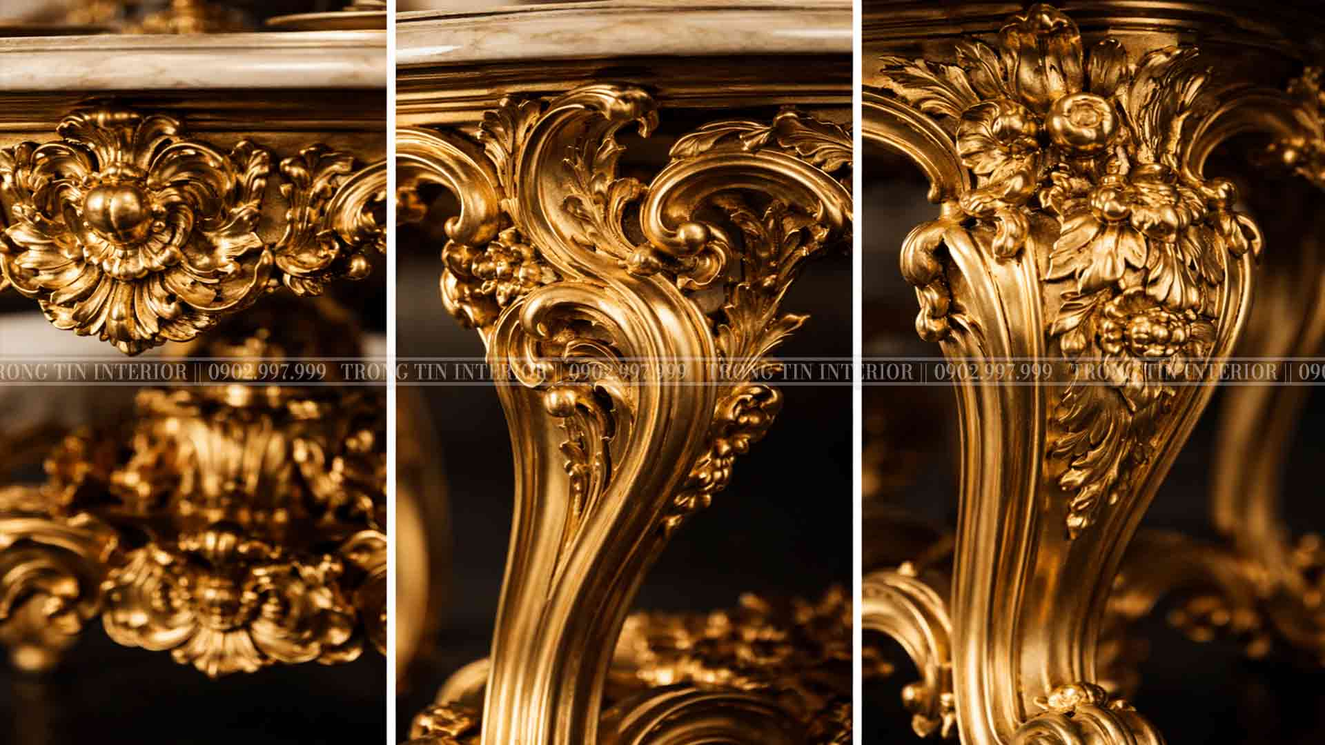 Các đường chạm, họa tiết hoa văn uốn lượn chuẩn Louis XV