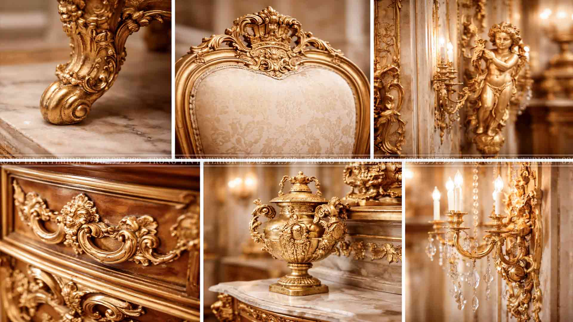 Hoa văn họa tiết được dùng trong phòng khách cổ điển Louis XIV