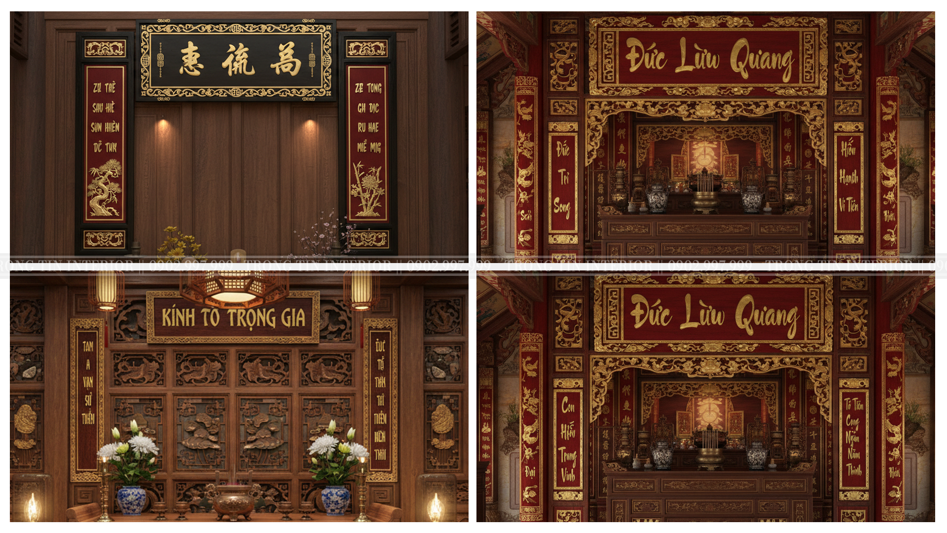 Hoành phi câu đối gỗ - Trọng Tín Interior