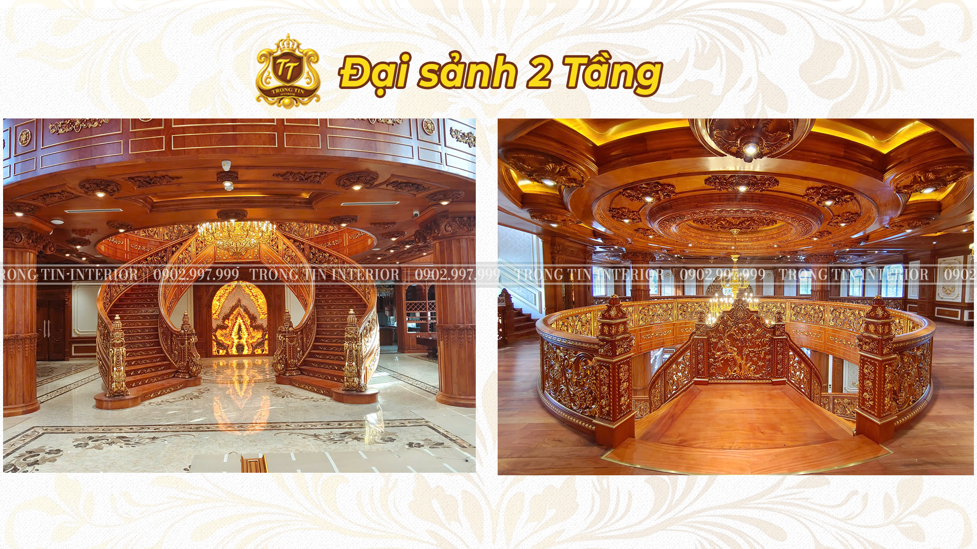 Hình ảnh đại sảnh cổ điển 2 tầng thực tế - Trọng Tín Interior