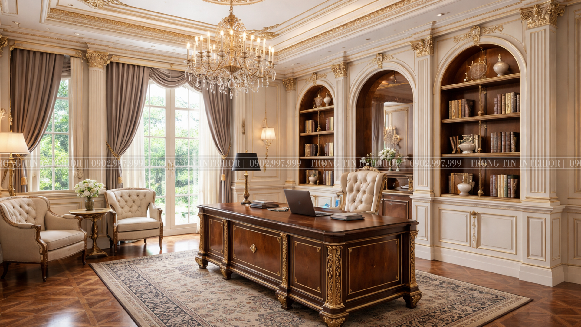 Không Gian Phòng Làm Việc Tân Cổ Điển Sang Trọng