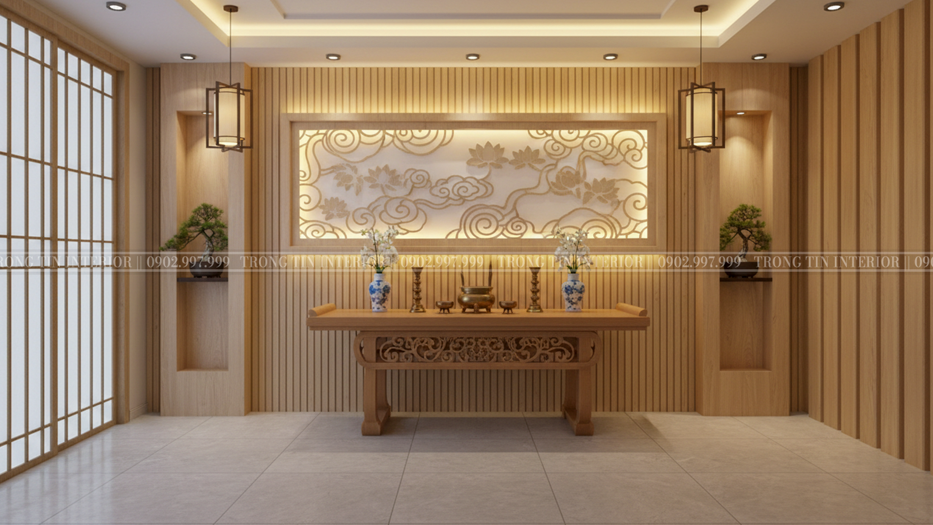 Không gian phòng thờ tân cổ điển - Trọng Tín Interior