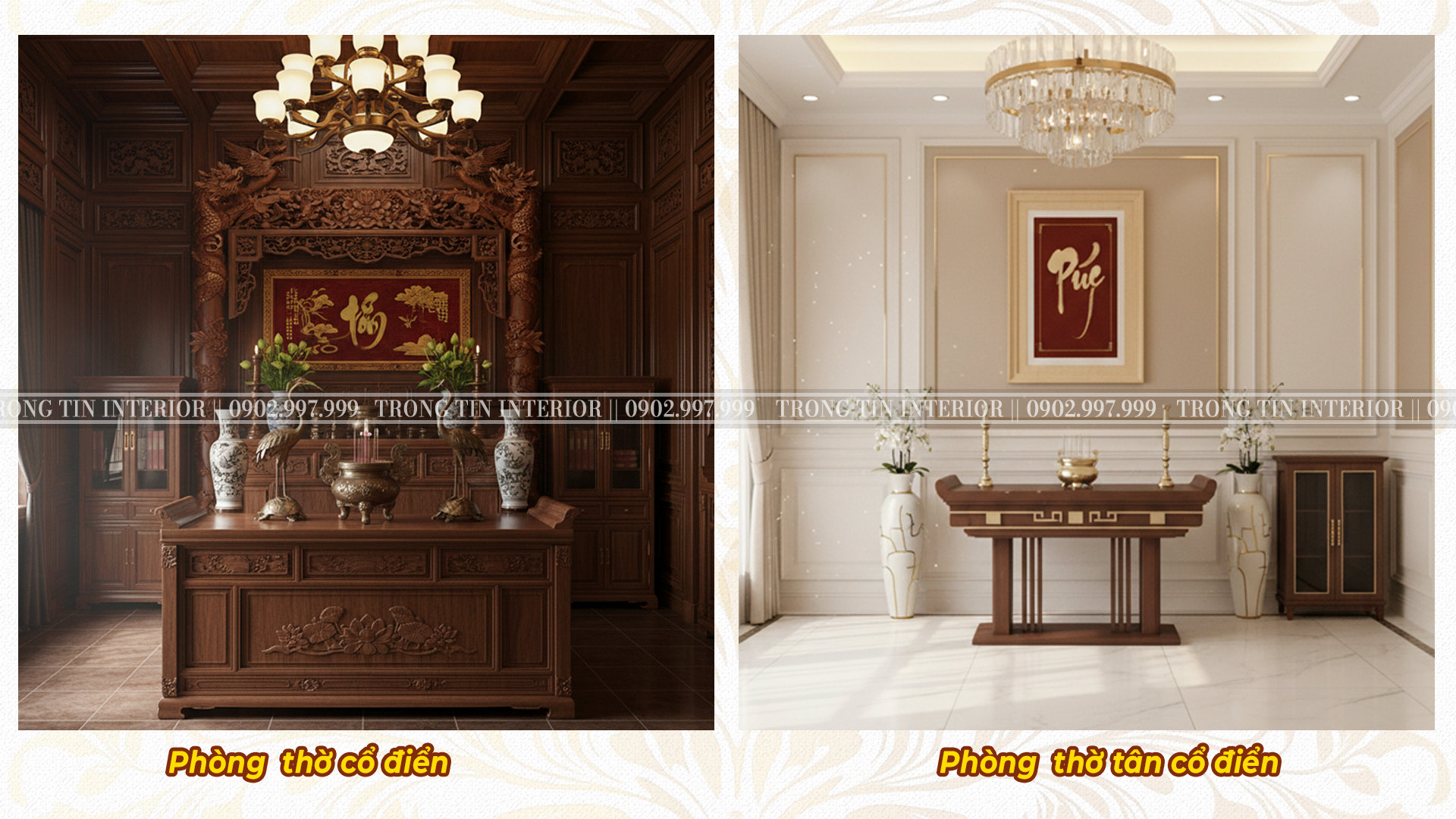 Mẫu phòng thờ cổ điển và Tân cổ điển - Trọng Tín Interior