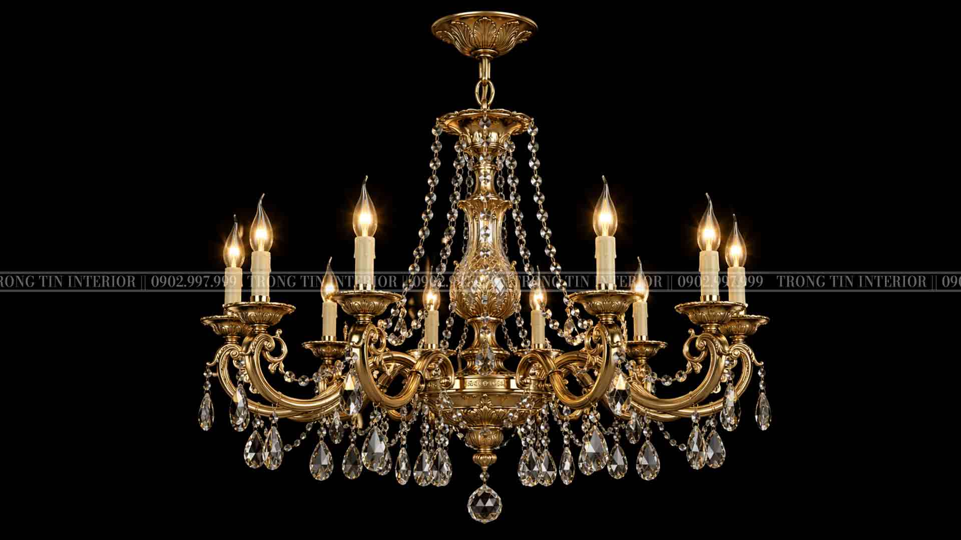 Hình ảnh đèn chùm bằng kim loại