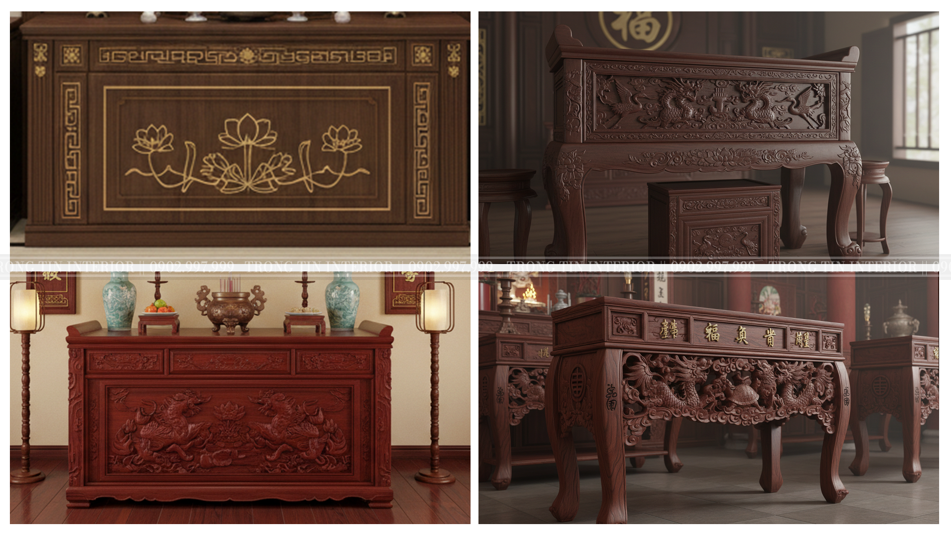 Án gian thờ với đường bo mềm mại – Sự kết hợp giữa mỹ thuật và tâm linh