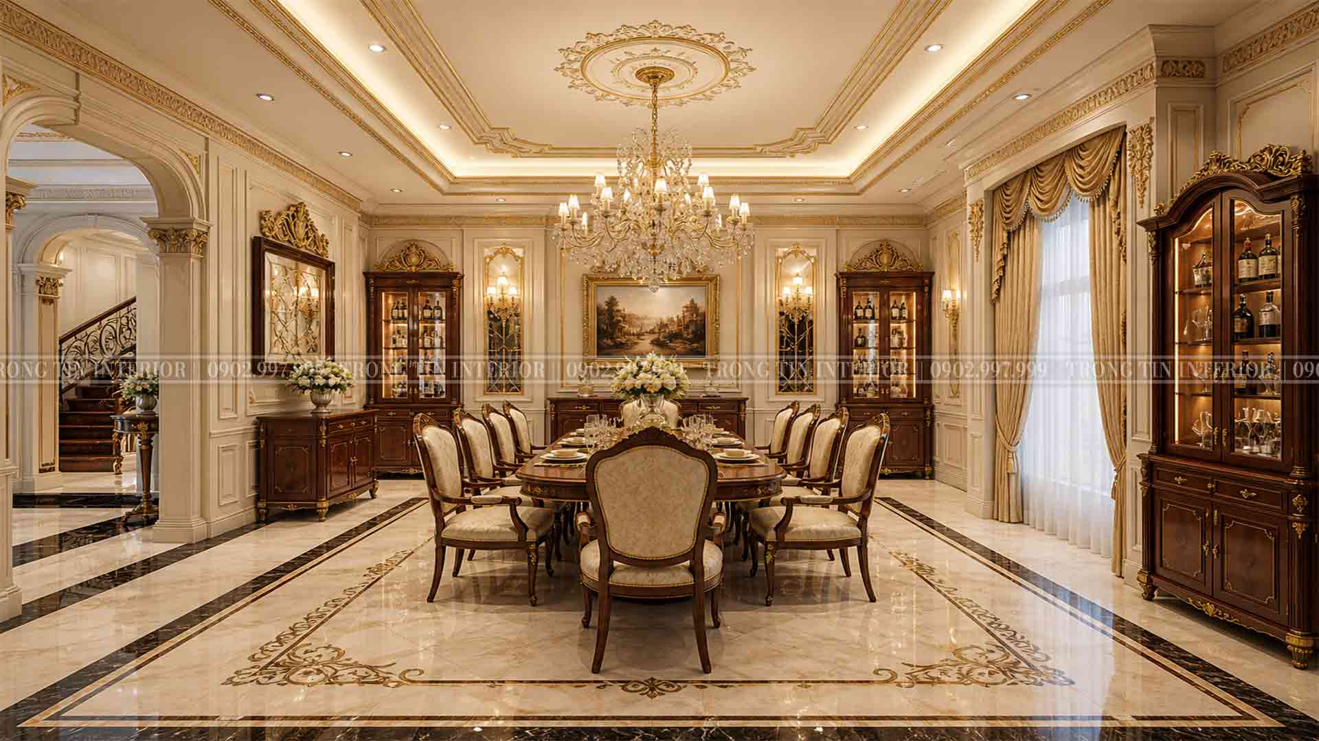 Phòng ăn cổ điển hợp phong thủy giúp gia tăng tài lộc