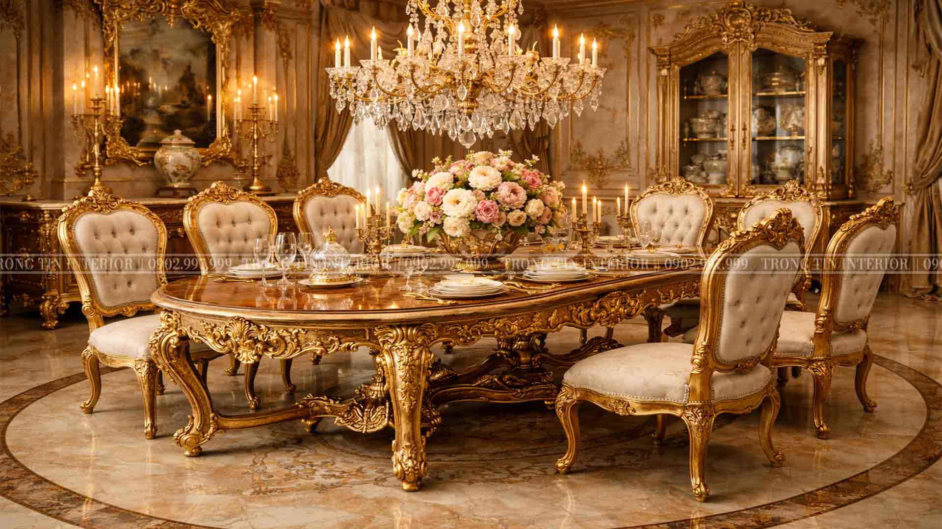 Phòng ăn cổ điển pháp theo phong cách Baroque