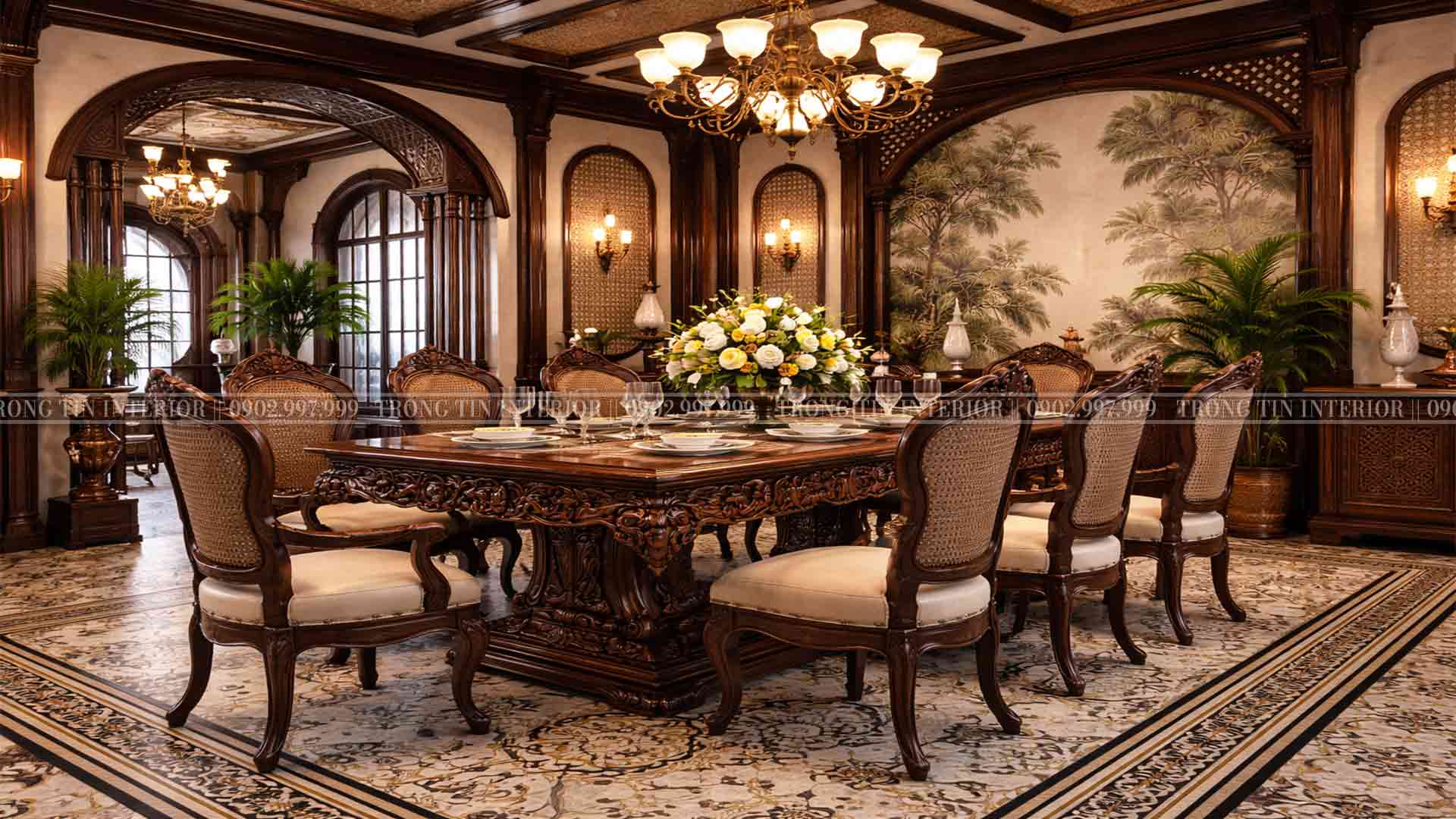 Phòng ăn phong cách indochine hòa quyện văn hóa phương Đông và phương Tây