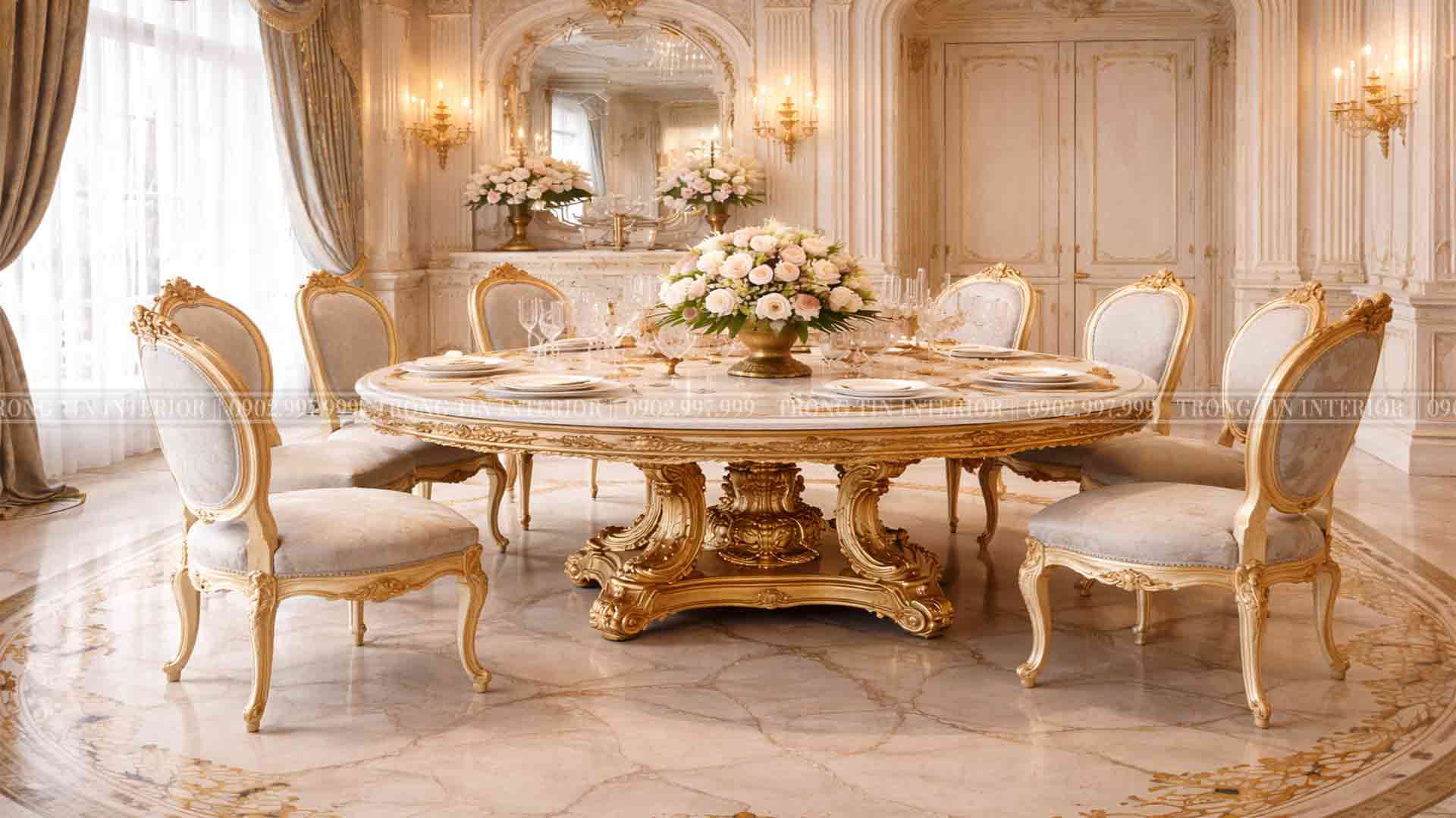 Không gian phòng ăn cổ điển phong cách Louis thế kỉ XV