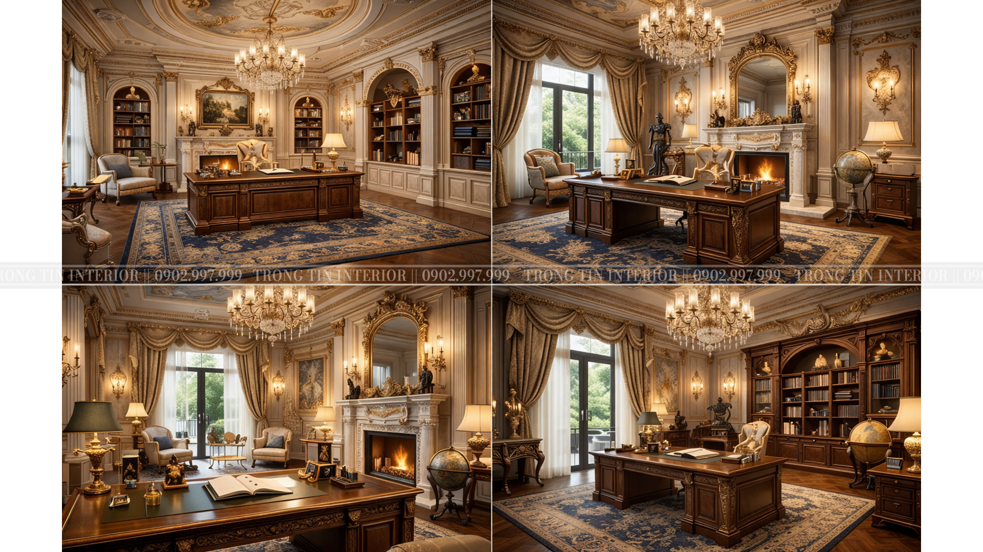 Hình ảnh phòng làm việc cổ điển mang phong cách Ý - Trọng Tín Interior