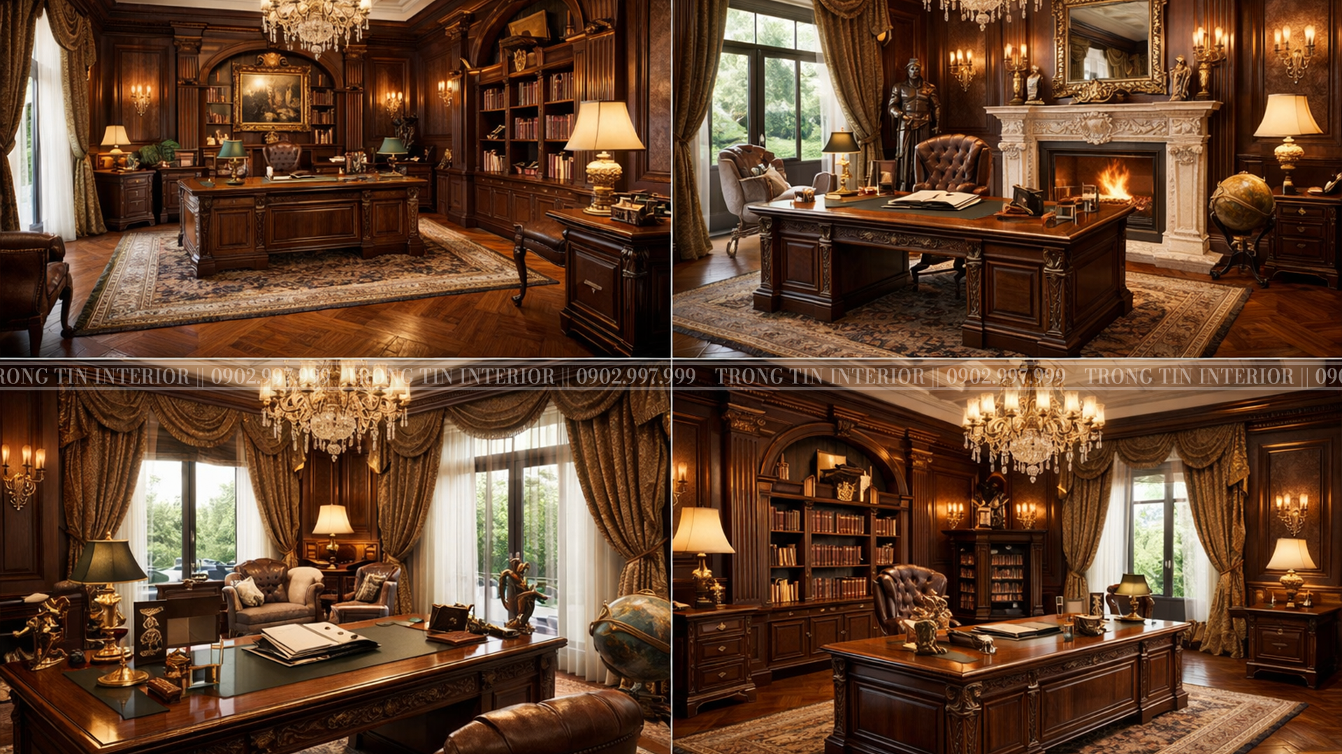 Không gian phòng làm việc mang đậm phong cách cổ điển - Trọng Tín Interior