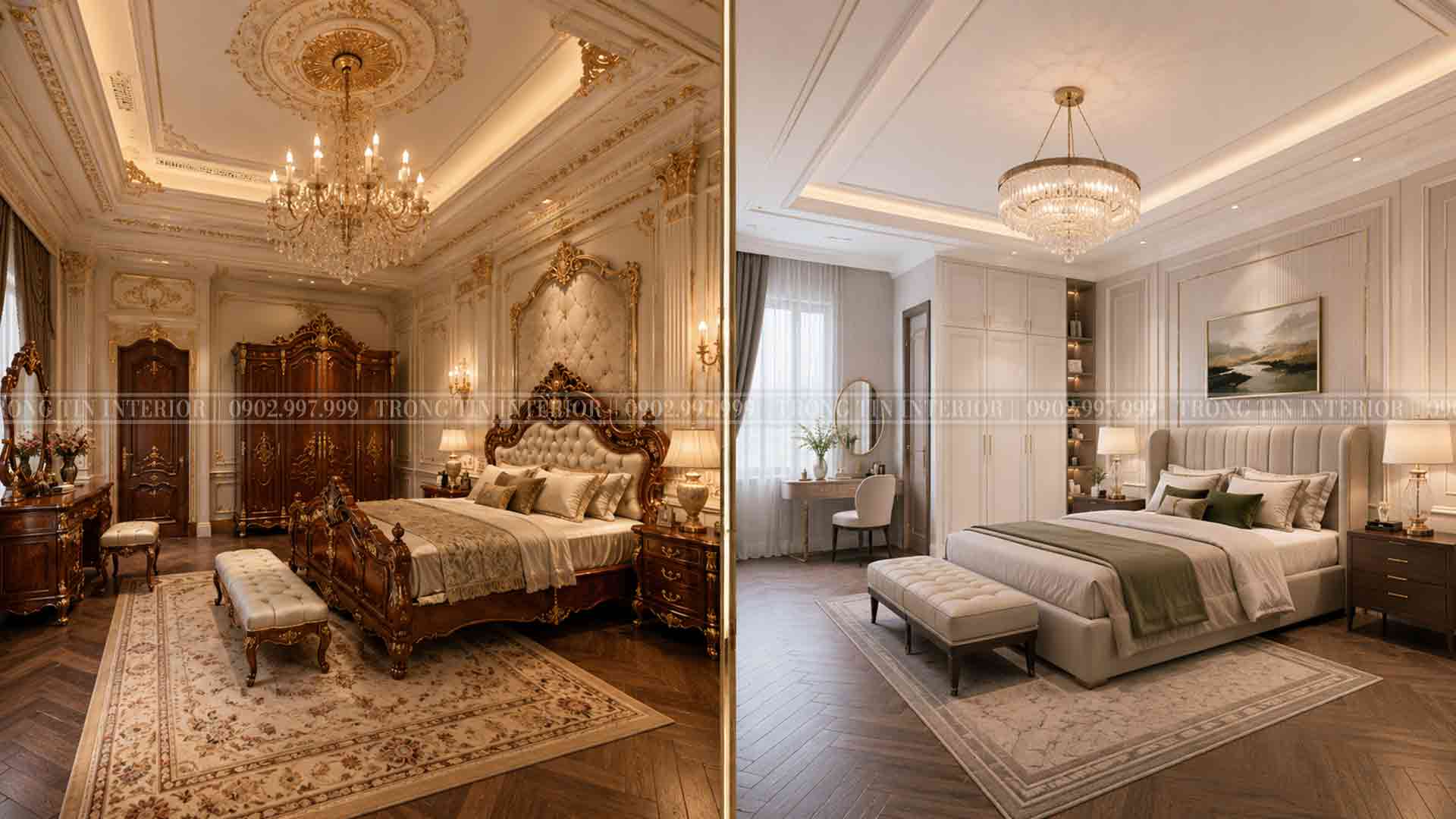Phòng ngủ cổ điển và tân cổ điển