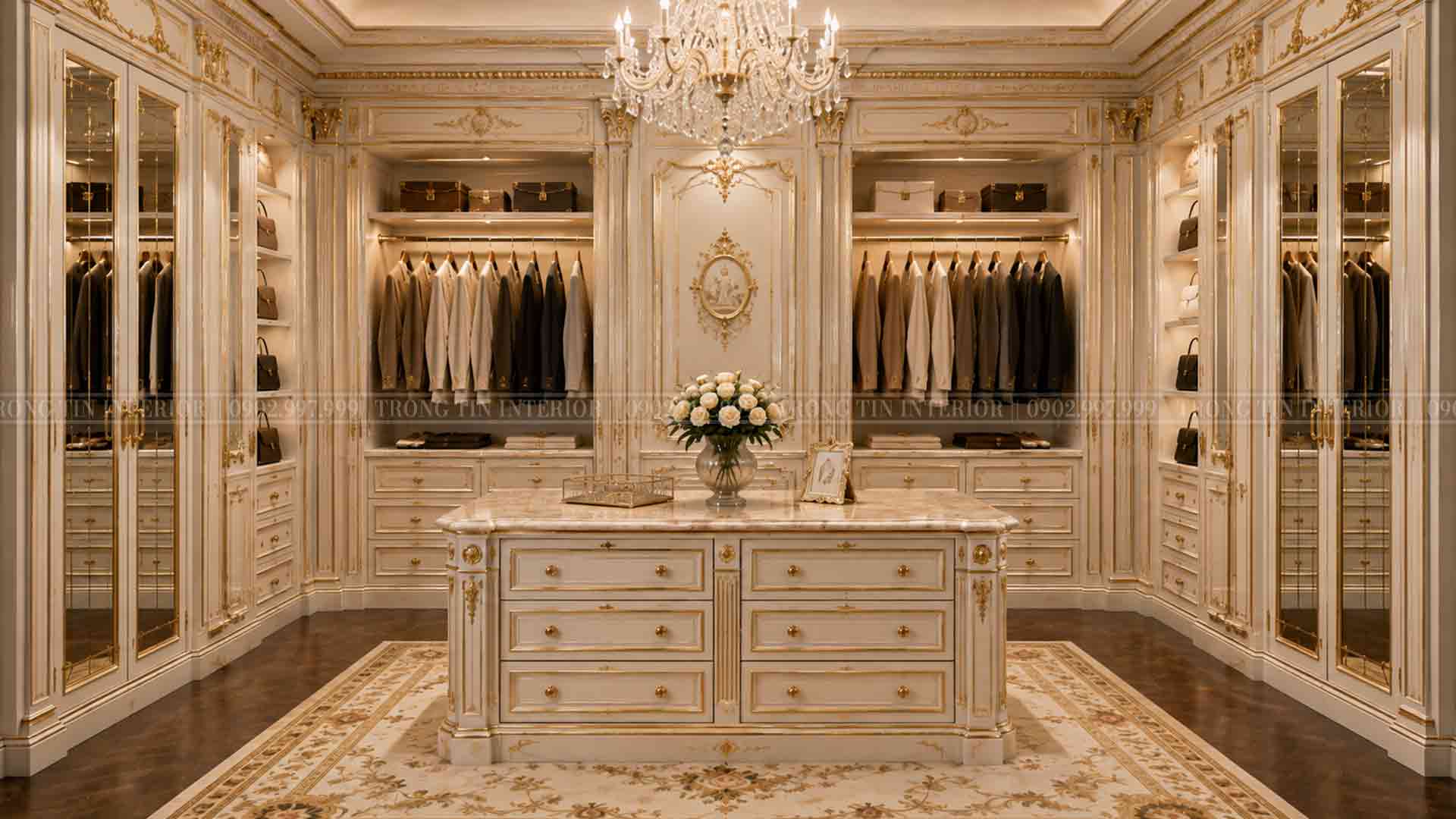 Phòng thay đồ cổ điển Louis XVI