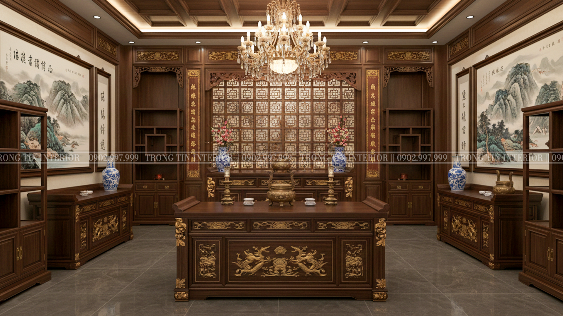 Phòng Thờ Cổ Điển Á Đông 2 - Trọng Tín Interior