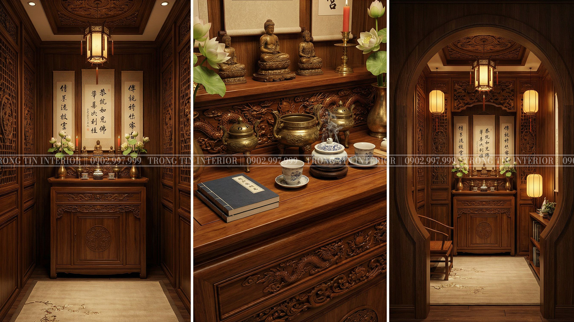 Phòng thờ cổ điển mini - Trọng Tín Interior