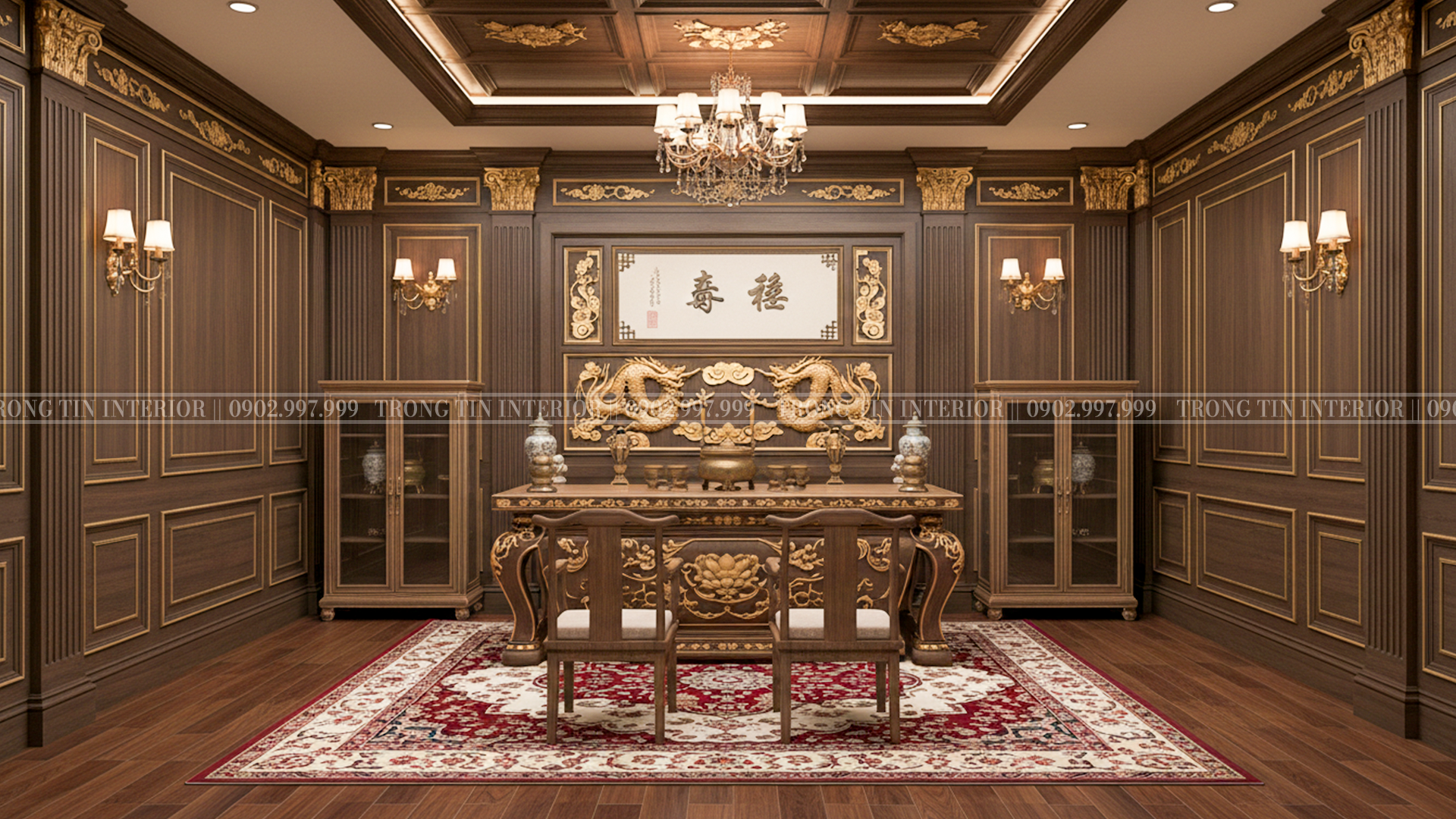 Phòng thờ cổ điển sang trọn và tôn nghiêm 2 - Trọng Tín Interior