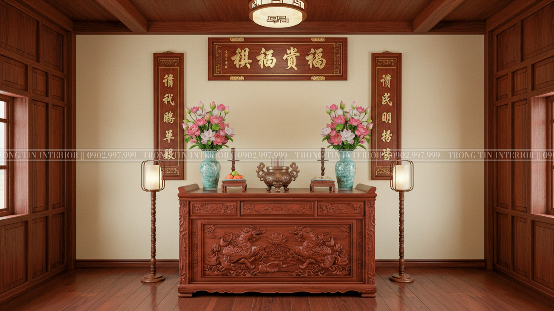 Phòng thờ cổ điển theo phong cách Á Đông - Trọng Tín Interior