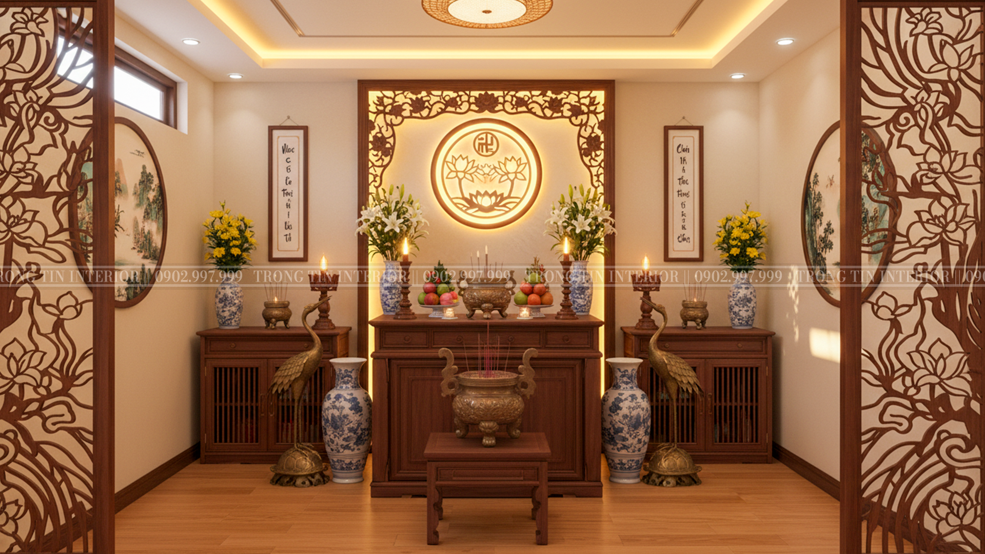 Phòng thờ sang trọng được ưa chuộng nhất 2026 - Trọng Tín Interior