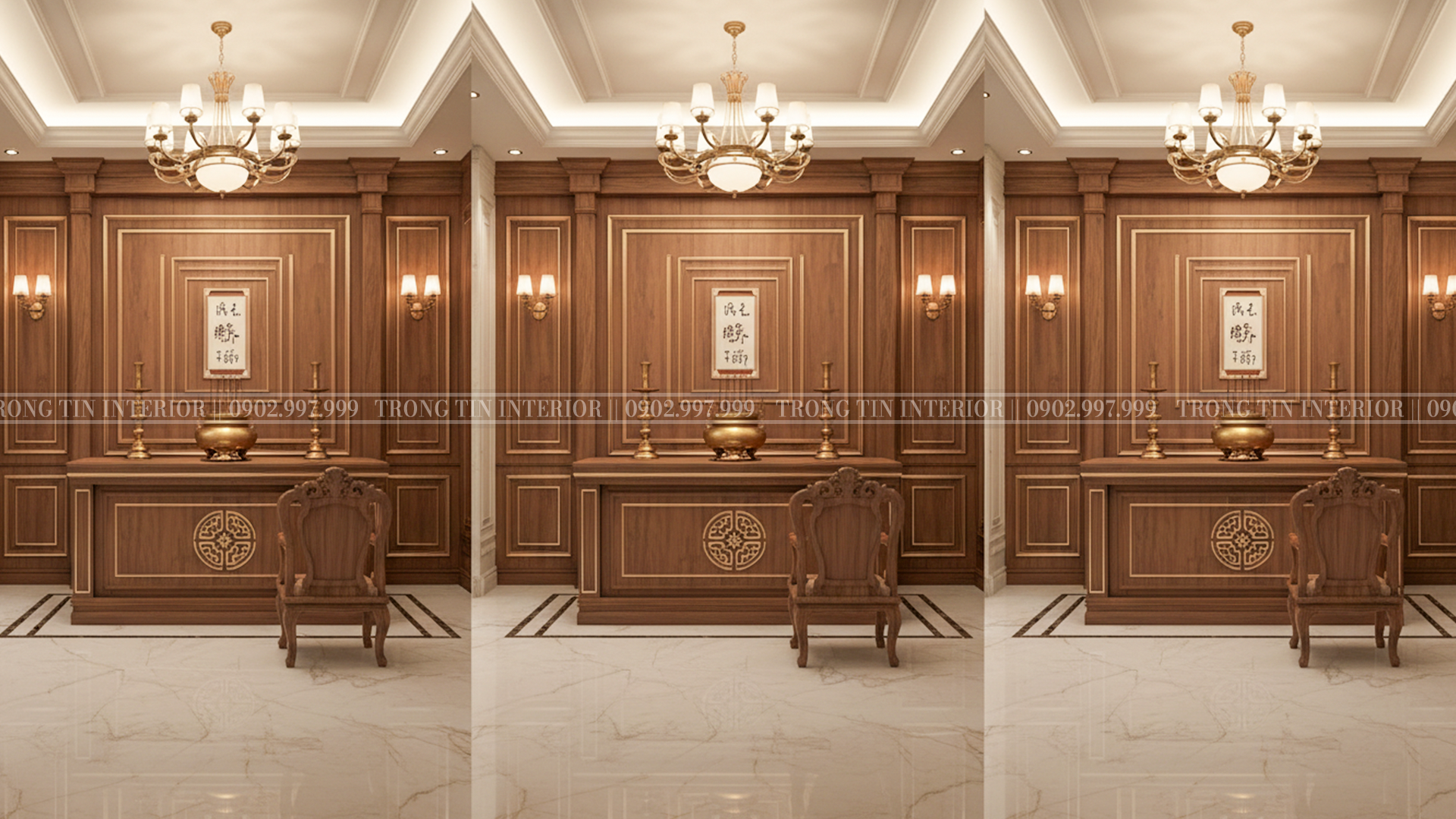 Phòng thờ tân cổ điển sang trọn và tôn nghiêm 1 - Trọng Tín Interior