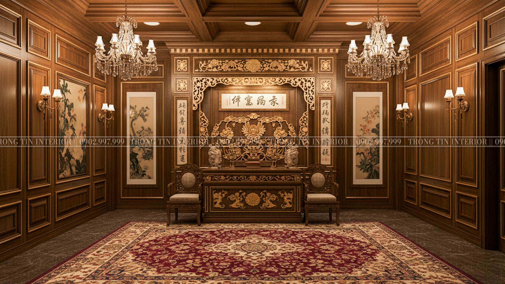 Phòng thờ cổ điển sang trọng và tôn nghiêm 1 - Trọng Tín Interior