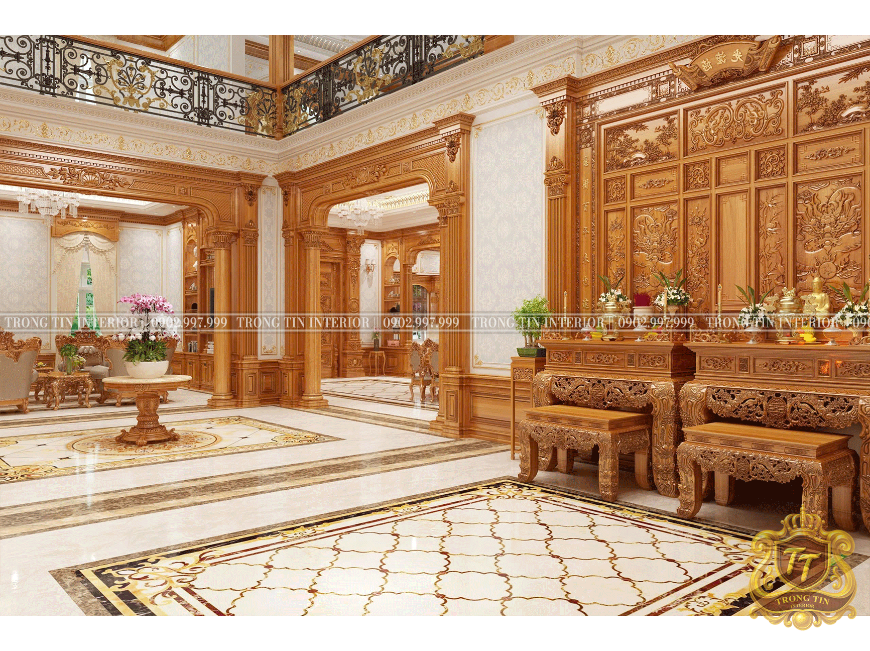 Phòng Thờ Mang Phong Cách Cổ Điển 1.2 - Trọng Tín Interior