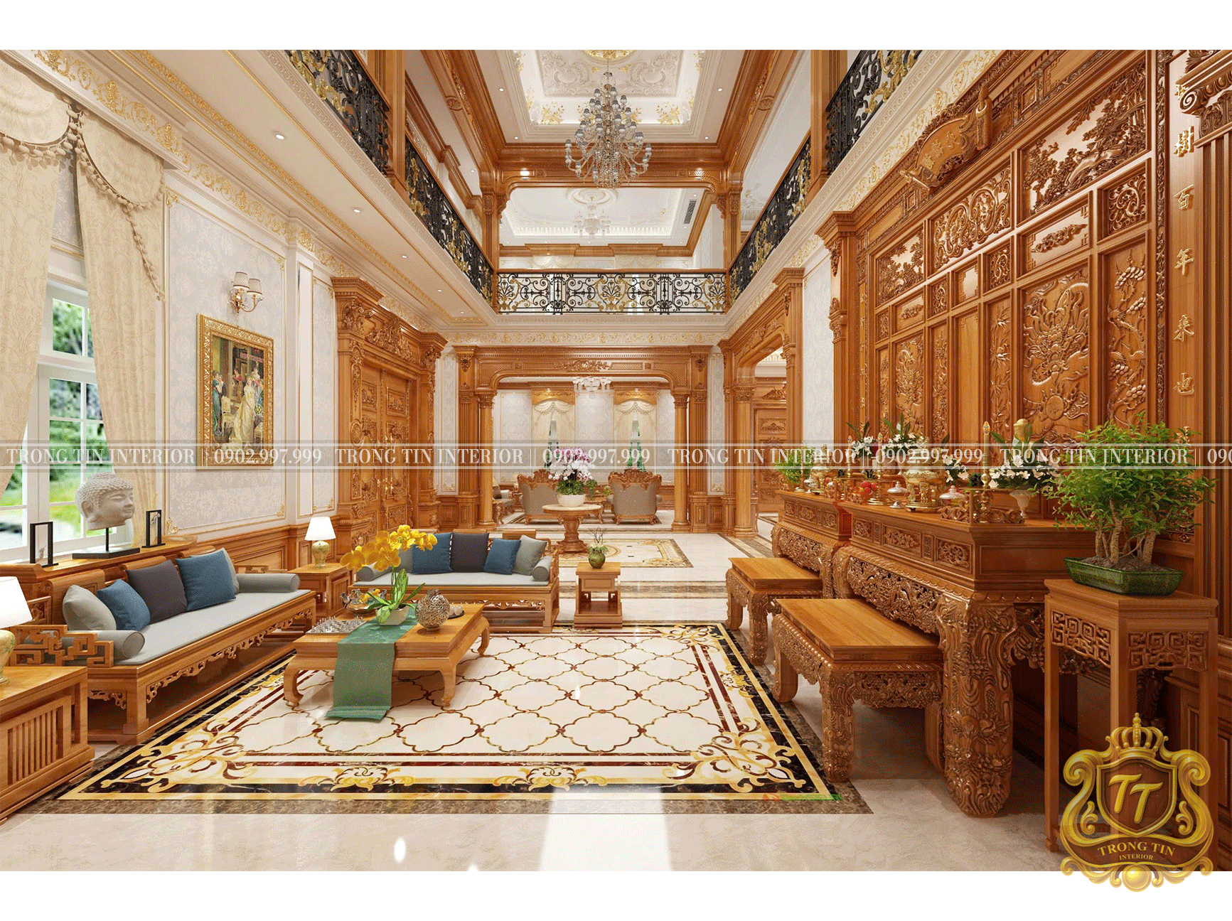 Phòng Thờ Mang Phong Cách Cổ Điển - Trọng Tín Interior