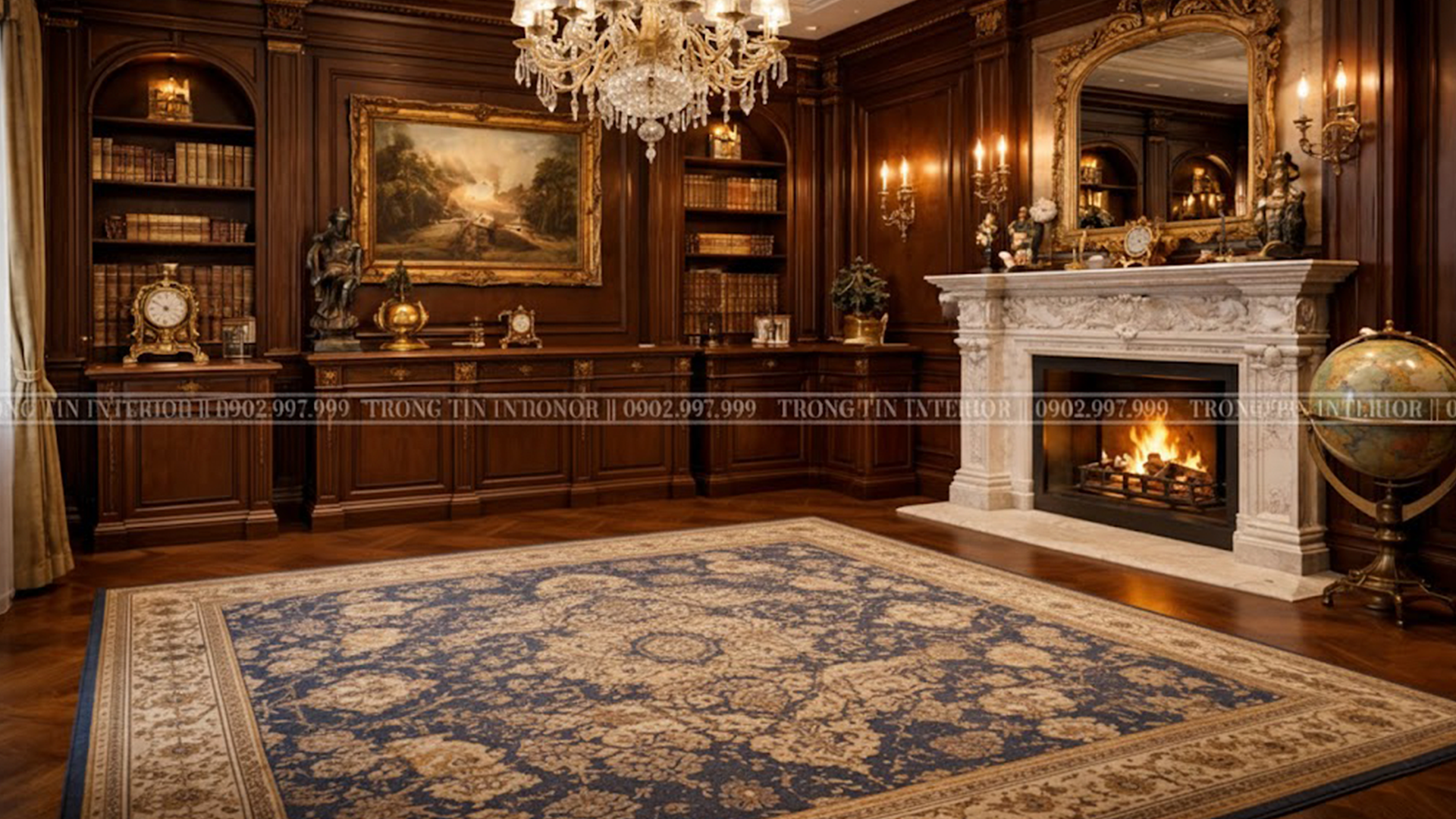 Thảm với họa tiết hoa văn thường được sử dụng trong không gian làm tôn vẻ đẹp sang trọng